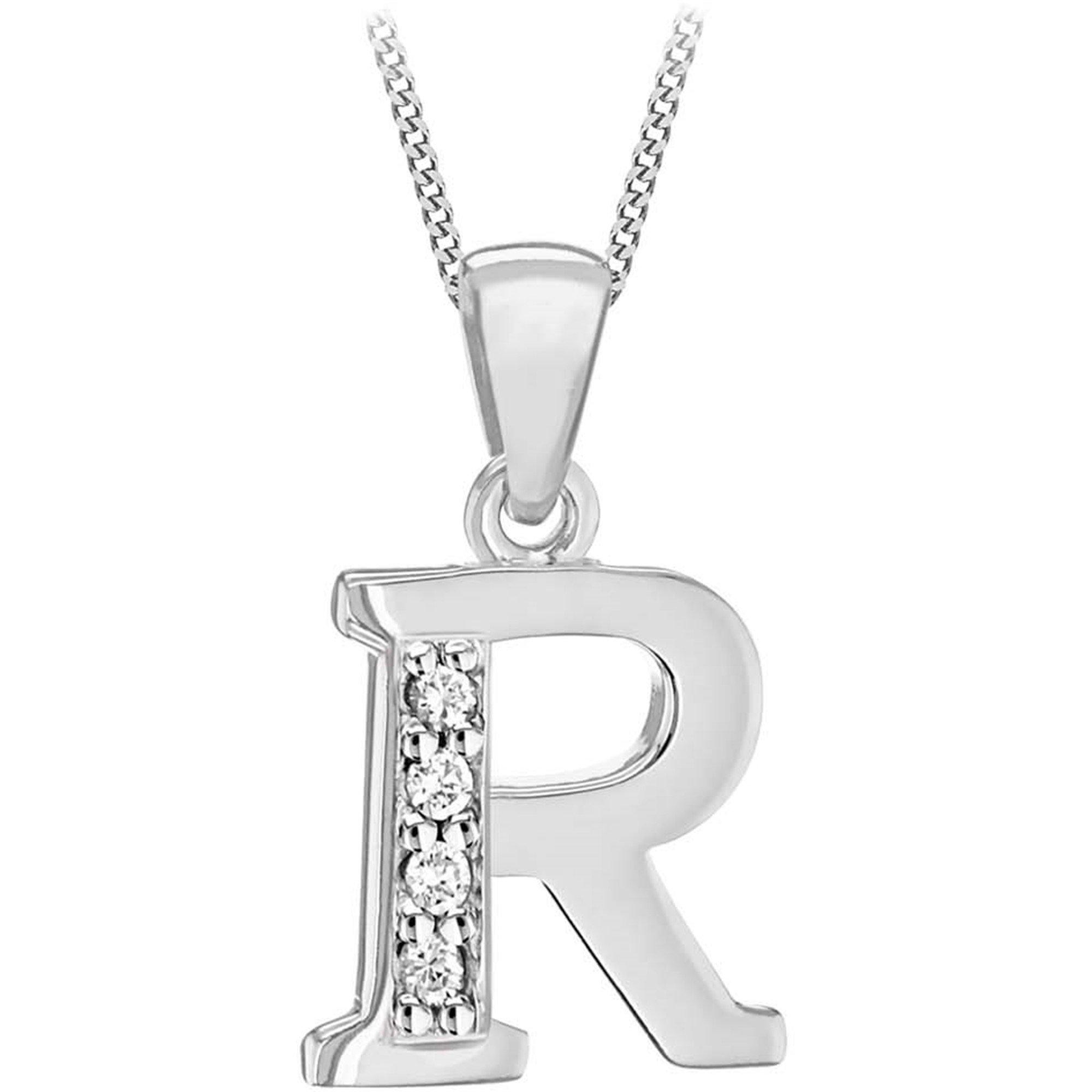 Sterling Silver - Be You - Sterling Silver CZ Initial Necklace - 9