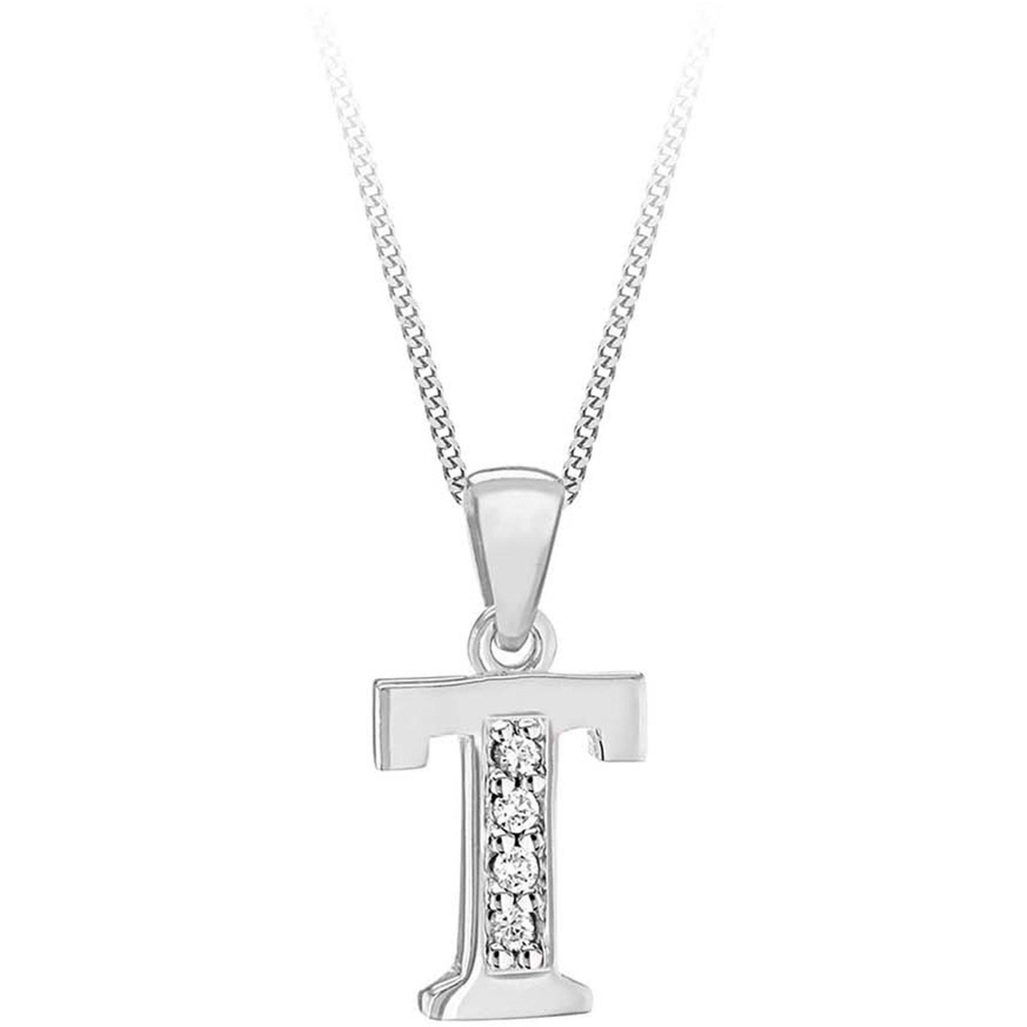 Sterling Silver - Be You - Sterling Silver CZ Initial Necklace - 10