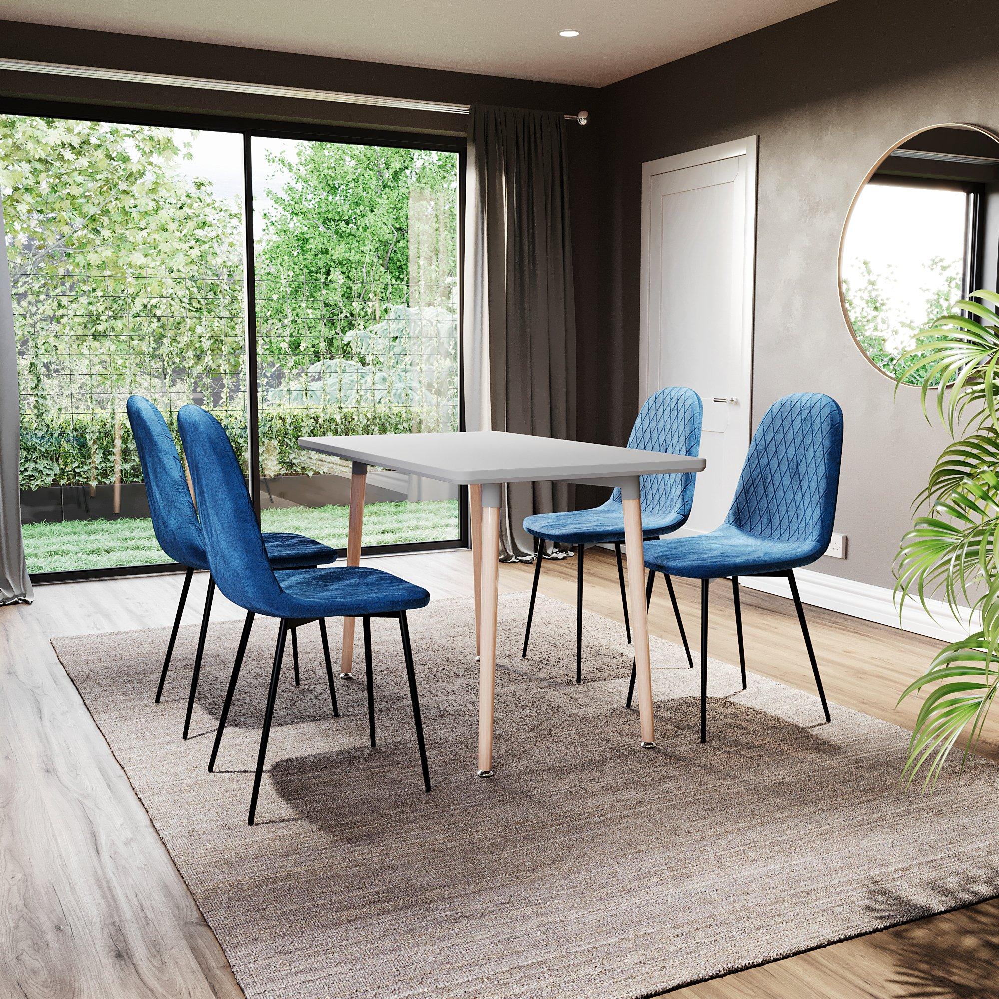 Vida Designs Luton Set Of 4 Velvet Dining Chairs