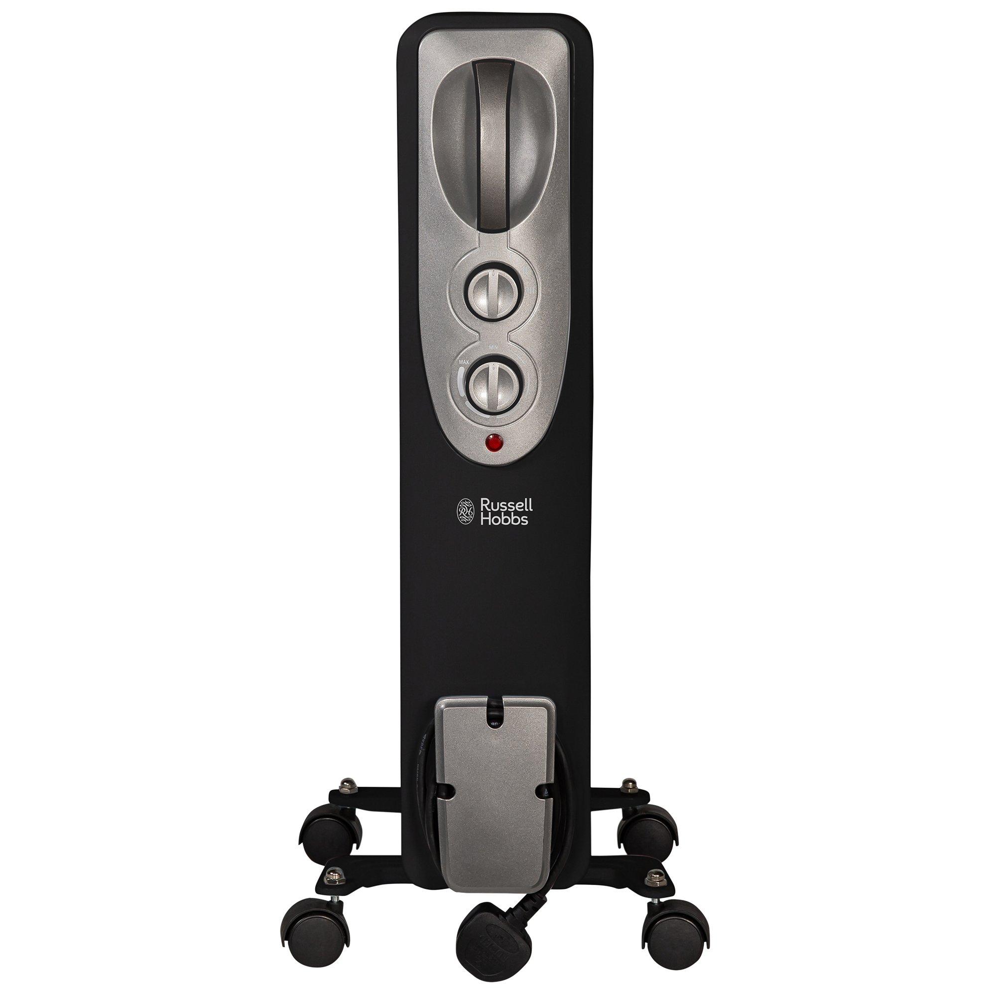 Black - Russell Hobbs - Russell Hobbs RHOFR5001B 1.5kW Oil Filled Radiator - 1