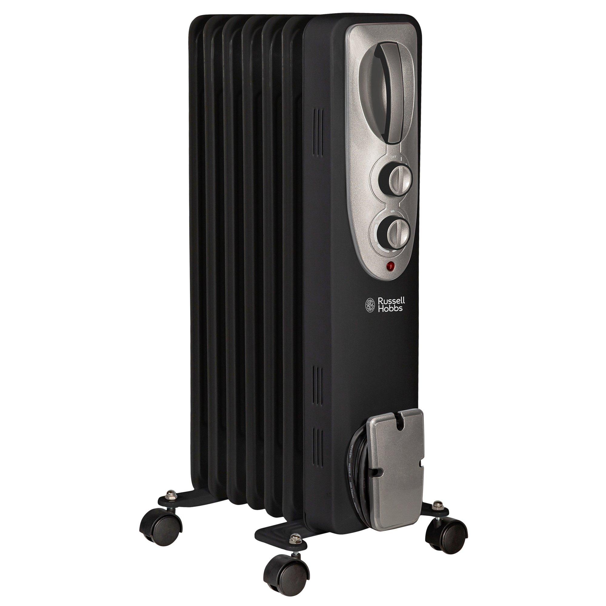 Black - Russell Hobbs - Russell Hobbs RHOFR5001B 1.5kW Oil Filled Radiator - 7
