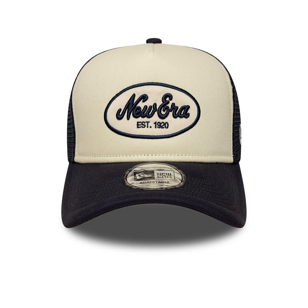 NE Black/Cream - New Era - Oval Patch Trucker Cap - 2