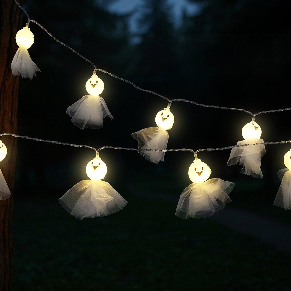 Warm White - LIFE IDEAS - Halloween 20 LED Ghost String Lights - 5