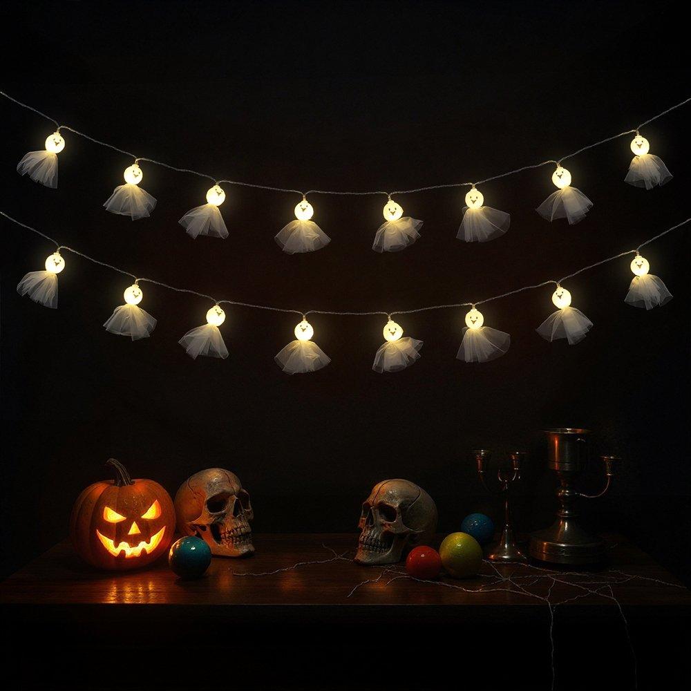 Warm White - LIFE IDEAS - Halloween 20 LED Ghost String Lights - 6