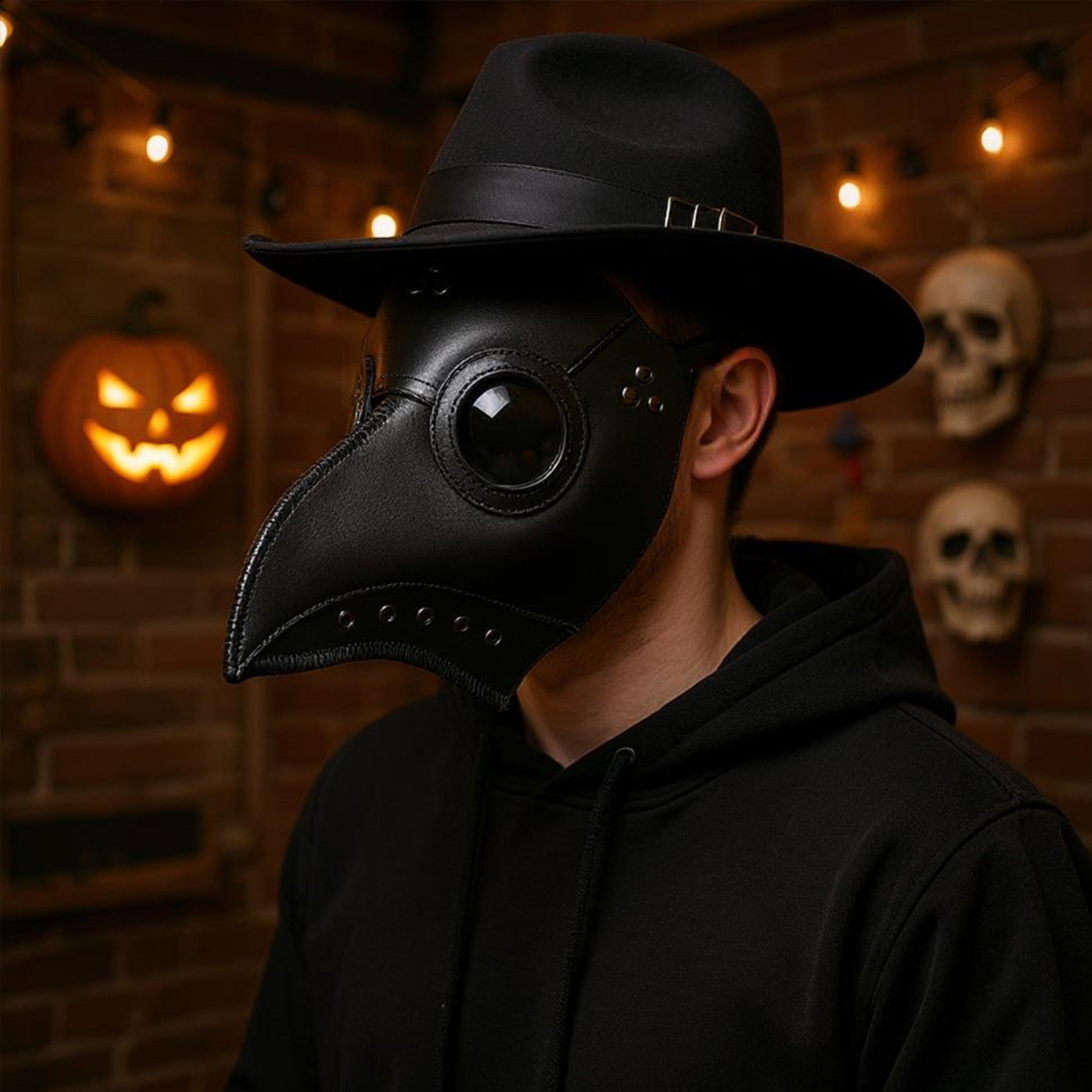 Black - LIFE IDEAS - Halloween Cosplay Plague Doctor Mask - 1