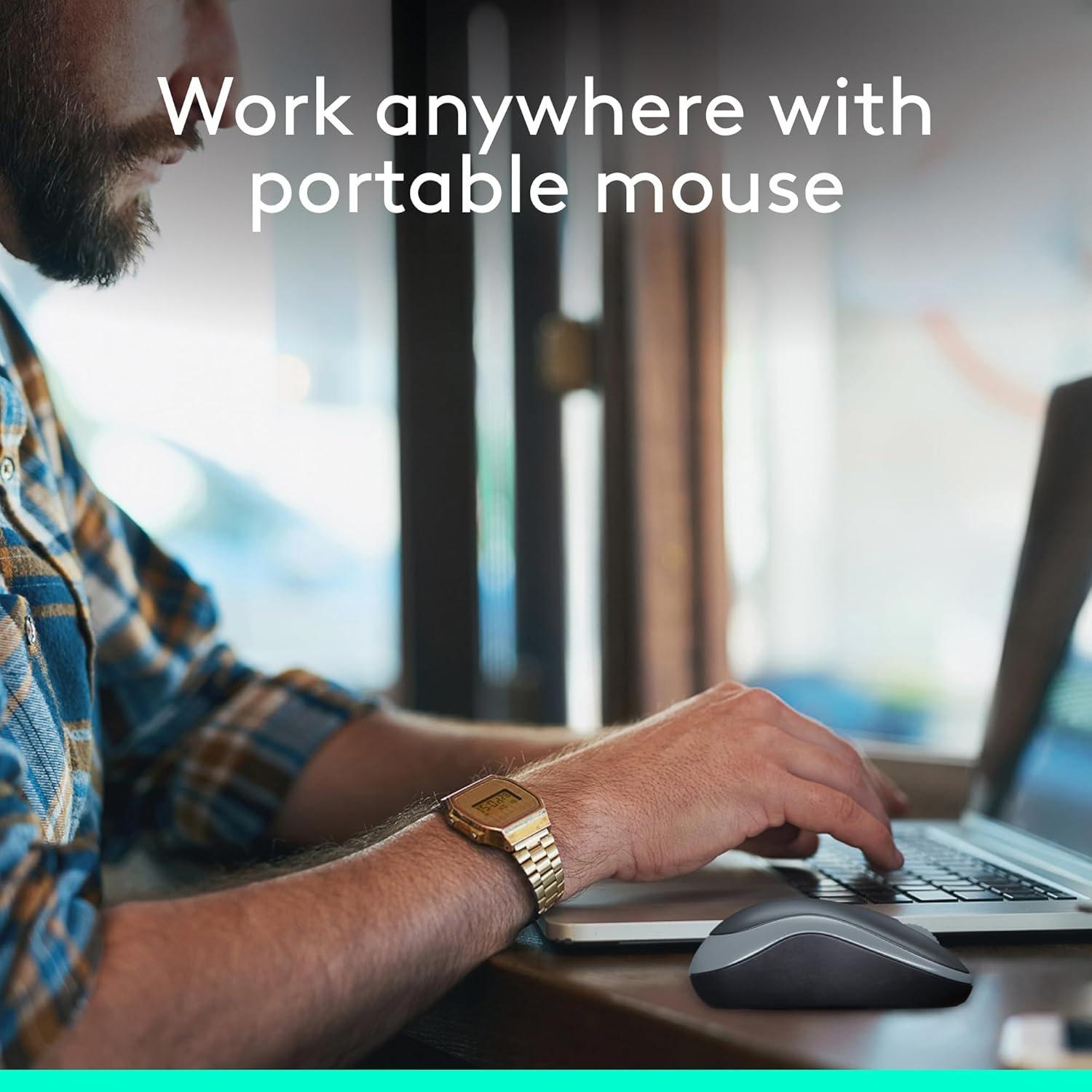 Zwart - Logitech - Logitech M185 Wireless Mouse - 3