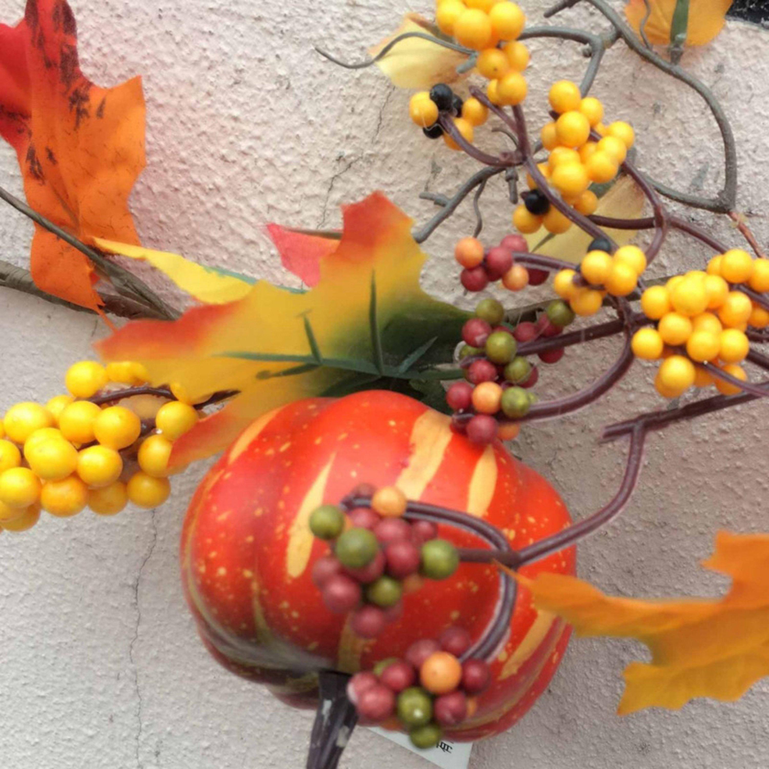 Orange - LIFE IDEAS - Artificial Autumn Maple Leaf Pumpkin Vine Garland - 2