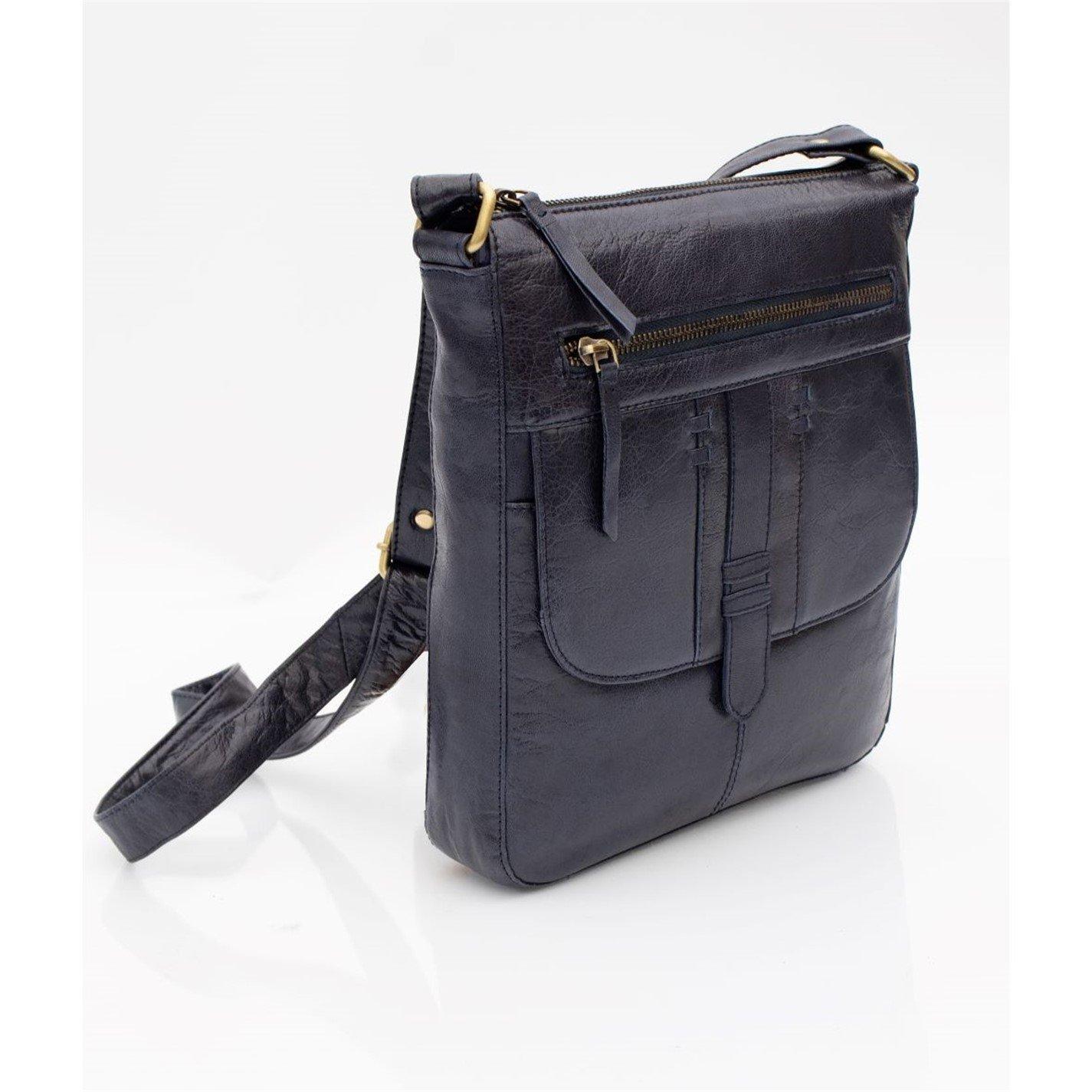 Navy - PRIMEHIDE Leather - Arizona Leather Crossbody Handbag - 1