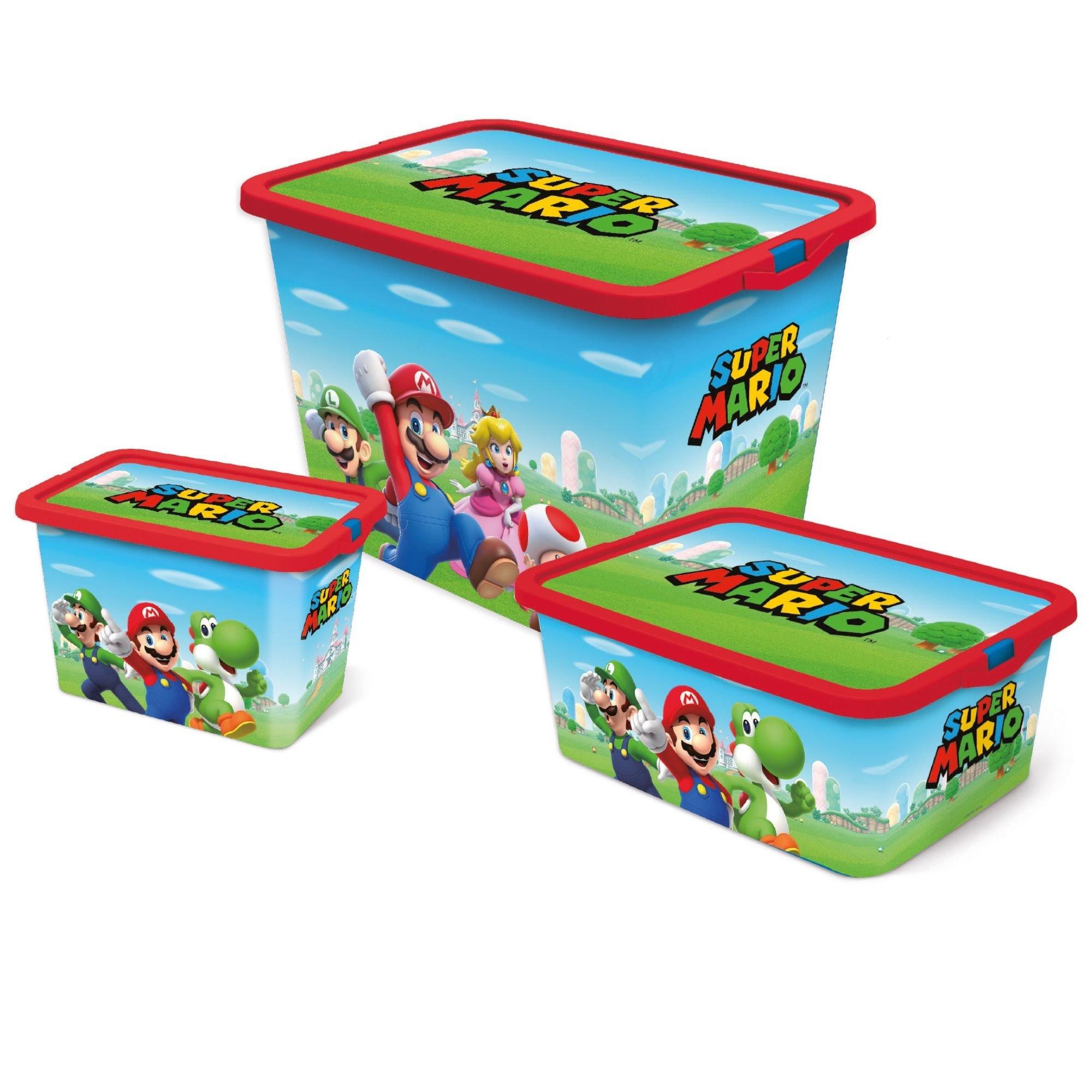 Red - Super Mario - Set Of 3 Storage Boxes - 1