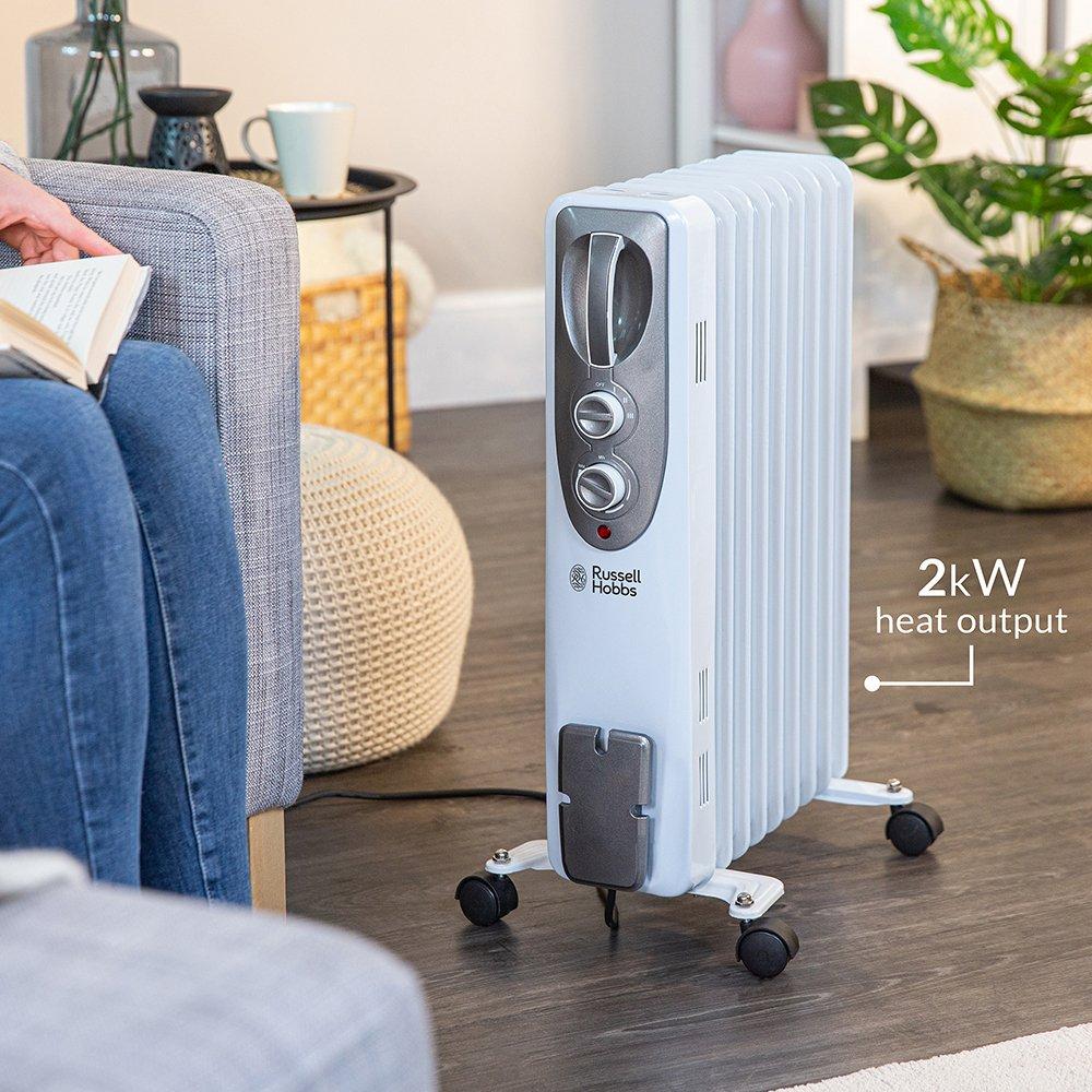 White - Russell Hobbs - RHOFR5002 2kW Oil Filled Radiator - 3