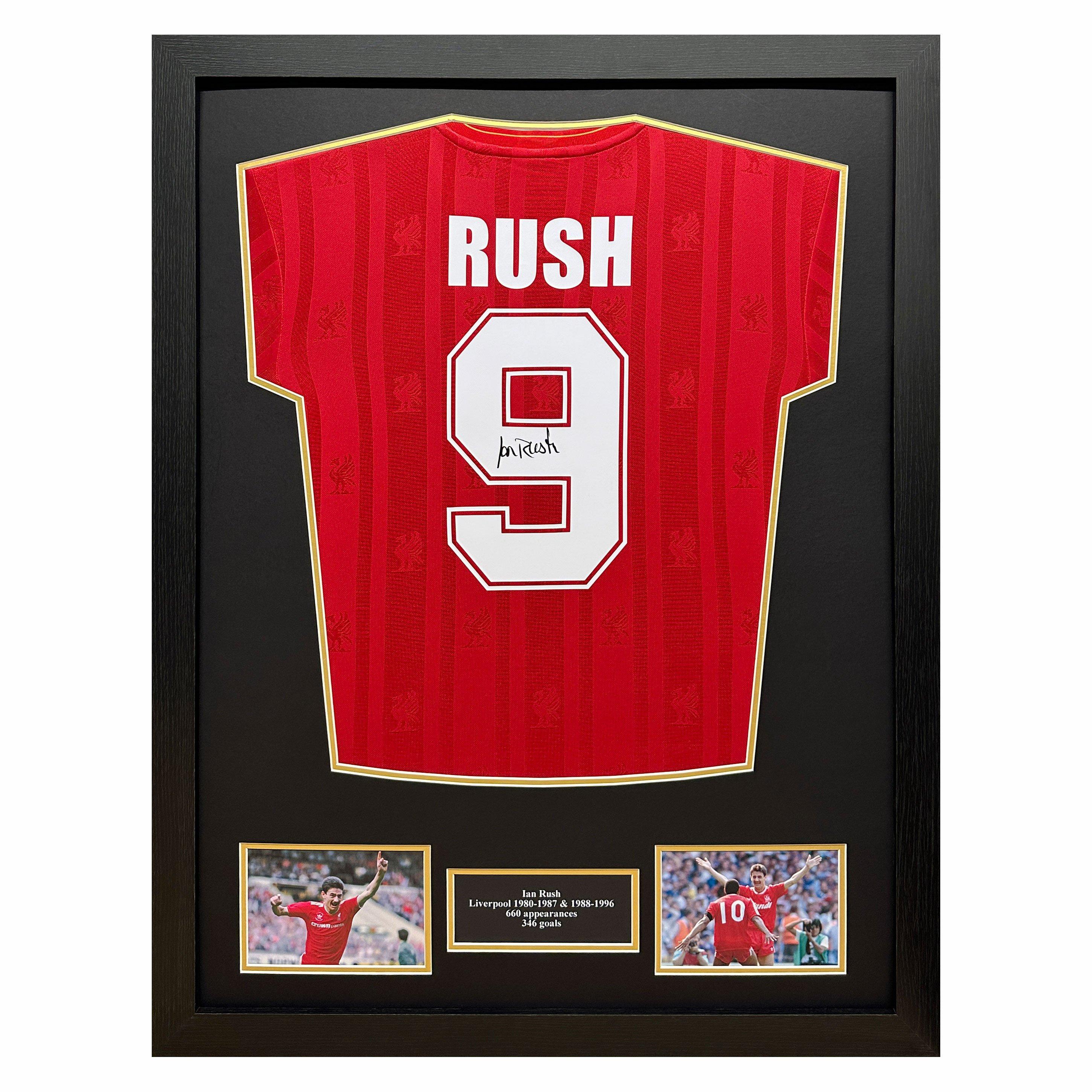 Allstarsignings Ltd  Ian Rush Signed And Framed Liverpool Shirt - Red