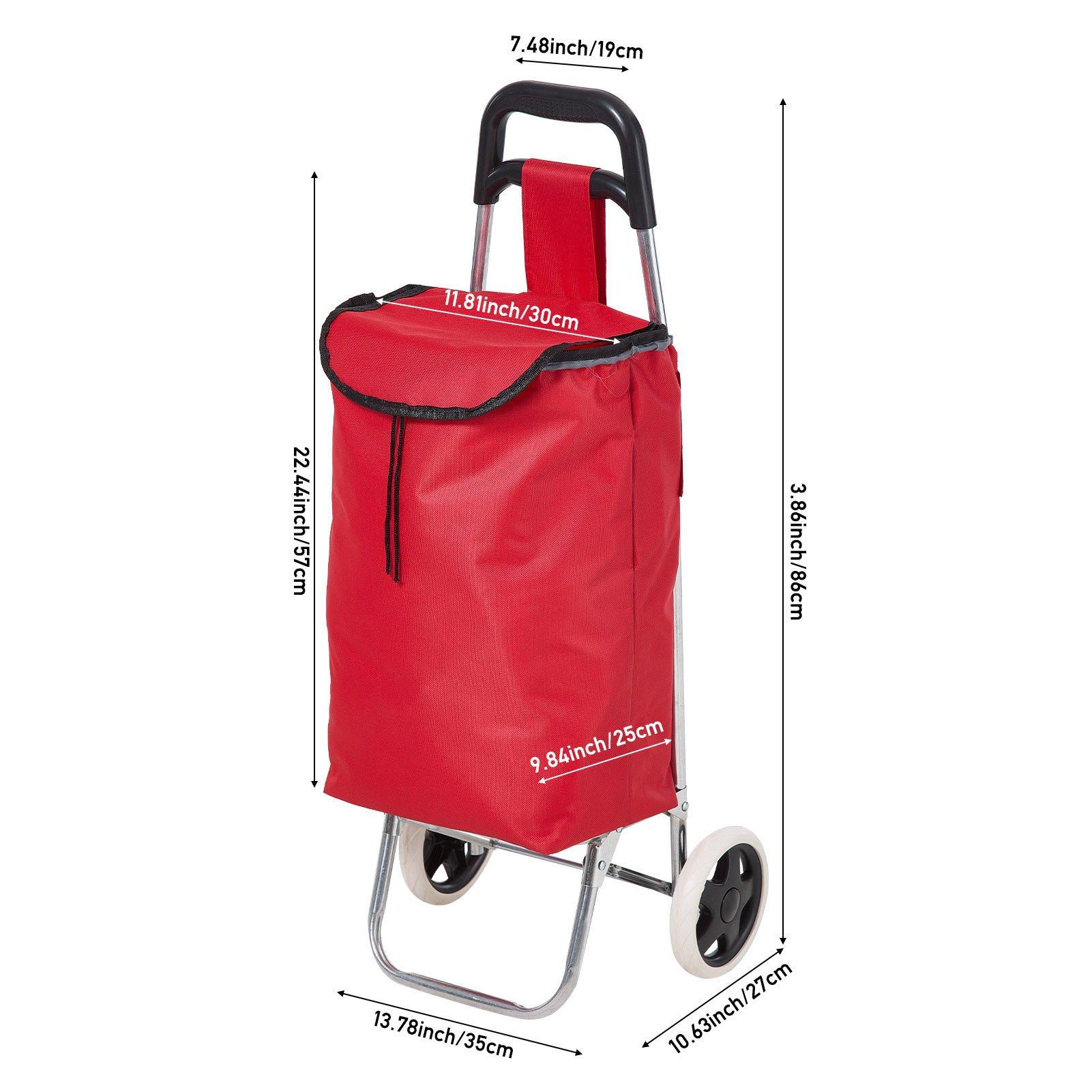 Red - LIFE IDEAS SPORT - Portable 2-Wheel Shopping Trolley - 2