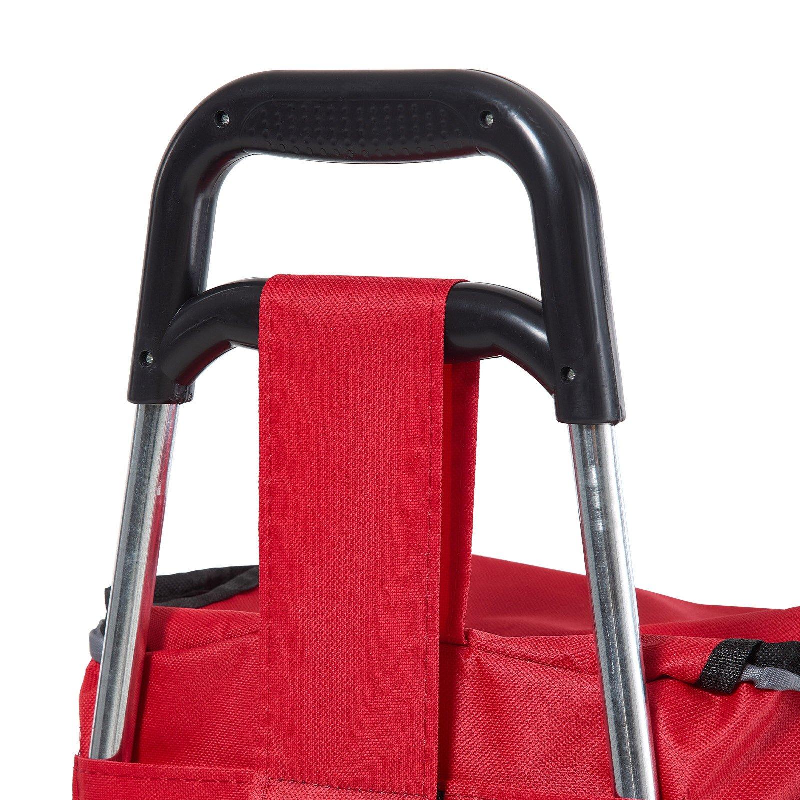 Red - LIFE IDEAS SPORT - Portable 2-Wheel Shopping Trolley - 10