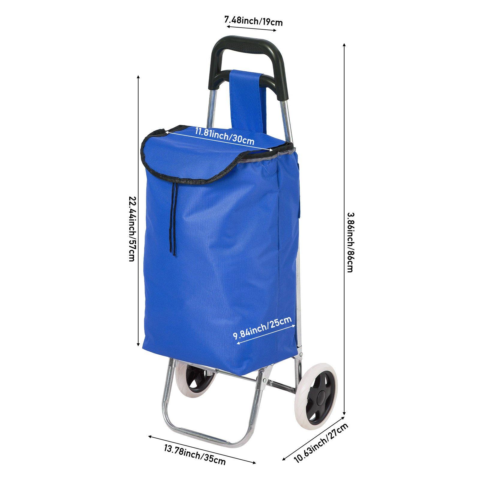 Blue - LIFE IDEAS SPORT - Portable 2-Wheel Shopping Trolley - 2