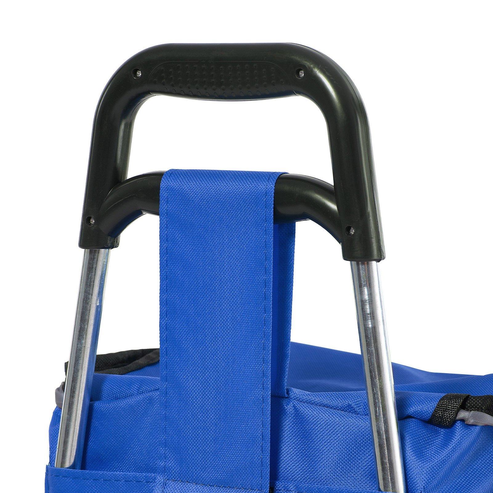 Blue - LIFE IDEAS SPORT - Portable 2-Wheel Shopping Trolley - 10