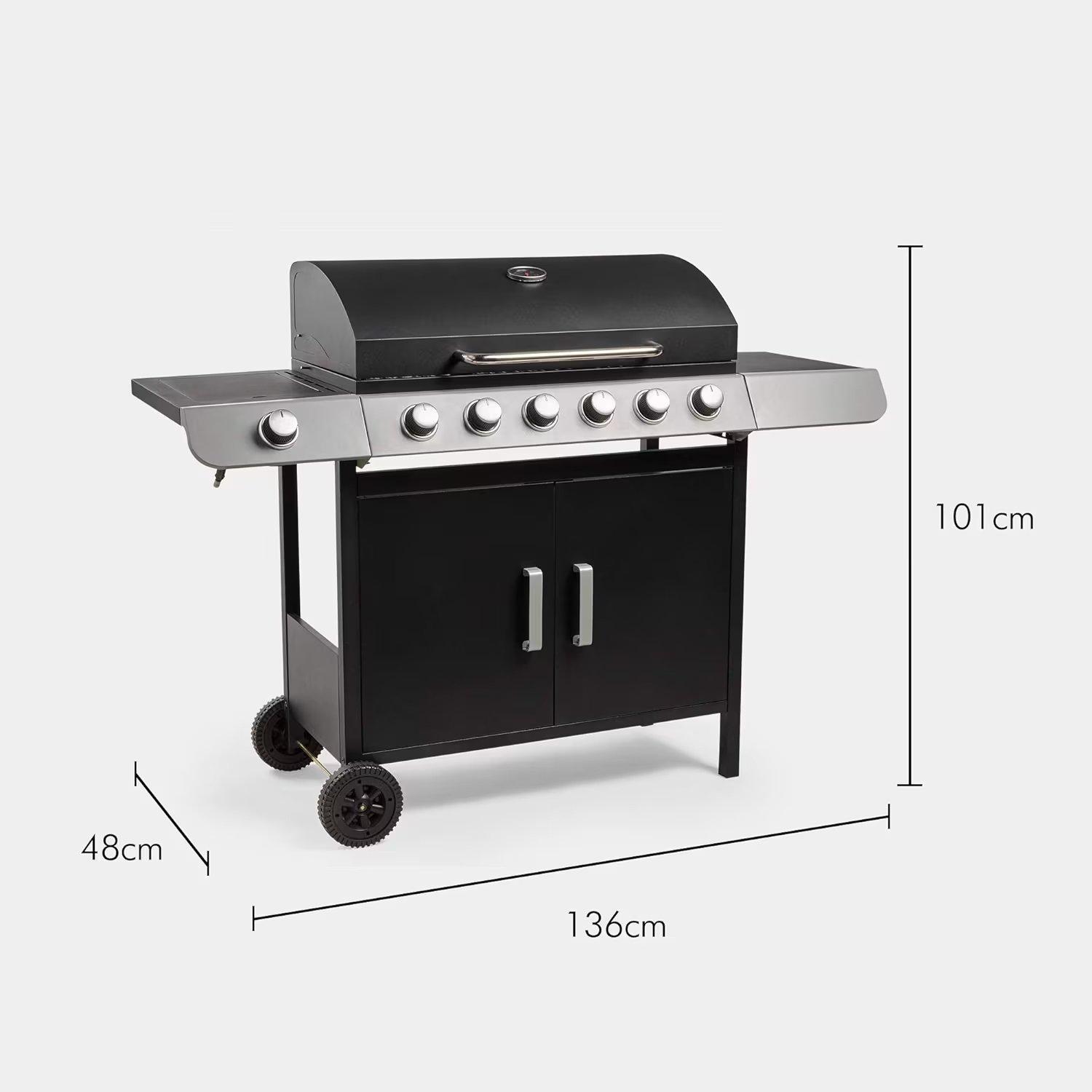 Black - VonHaus - VonHaus - 6+1 Burner Gas Barbecue - 6