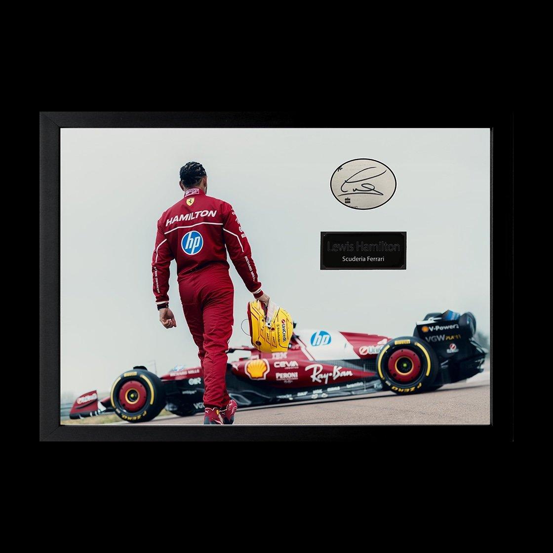 Red - The Fan Cave - Lewis Hamilton Signed Scuderia Ferrari Cut Iconic
