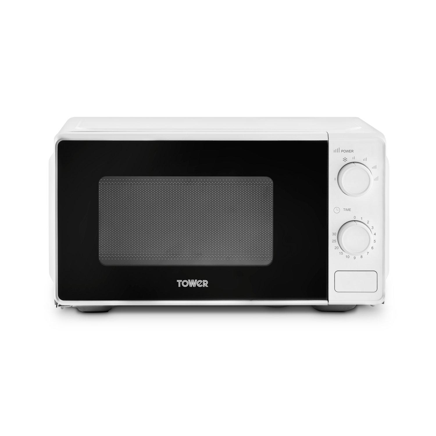 White - Tower - 20L 800W Microwave Manual Solo White - 2