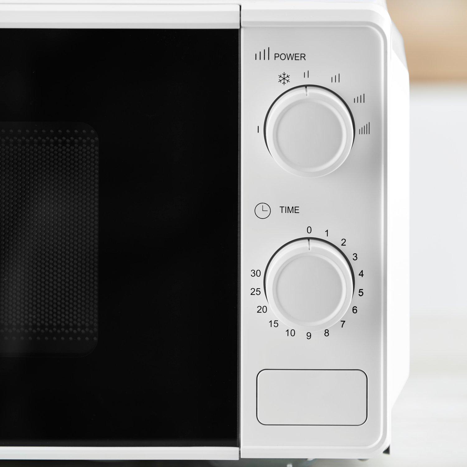 White - Tower - 20L 800W Microwave Manual Solo White - 5