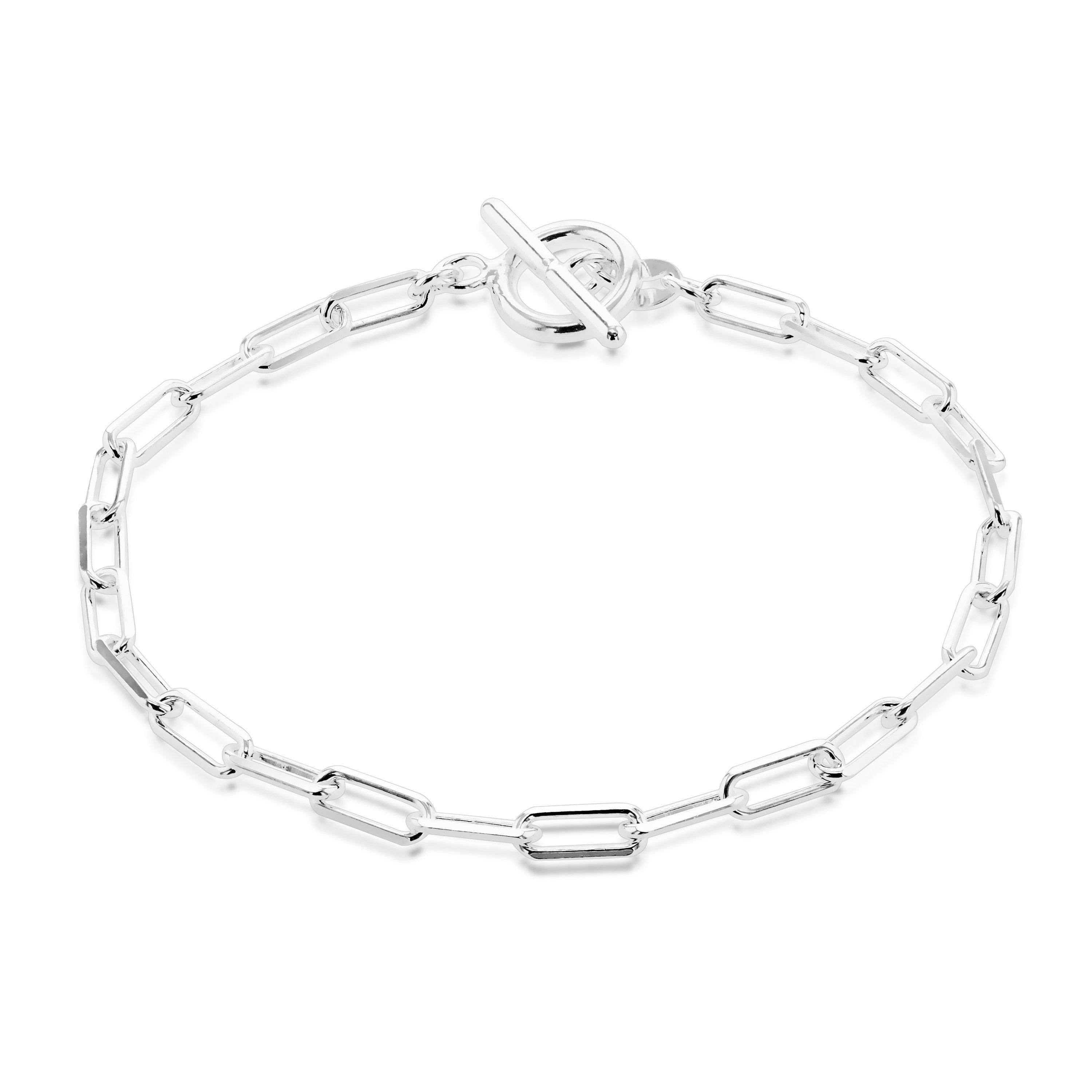 Silver - Be You - Sterling Silver Paper Chain T-Bar Bracelet - 1