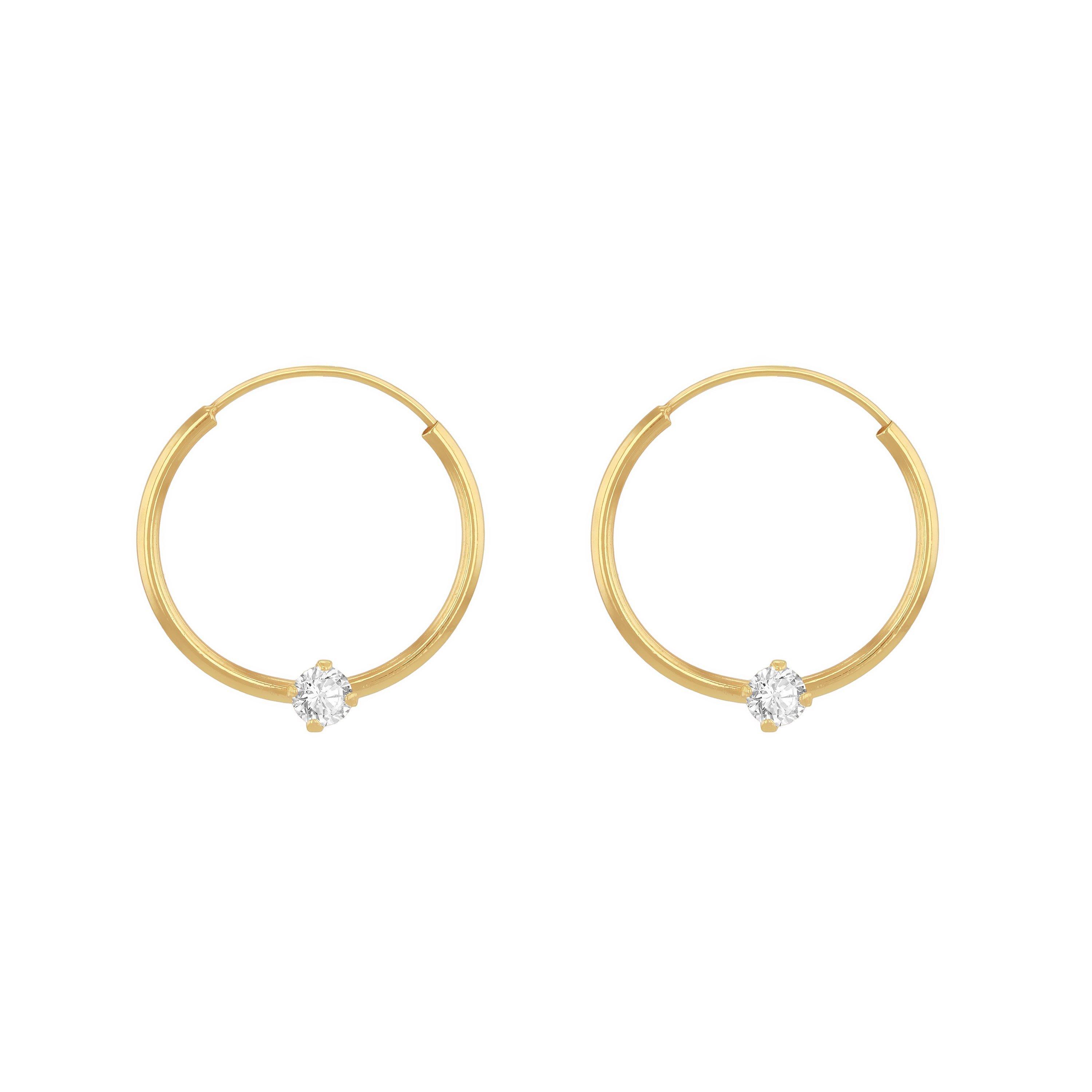 Yellow Gold - Be You - 9ct Yellow Gold CZ Sleeper Earring - 1