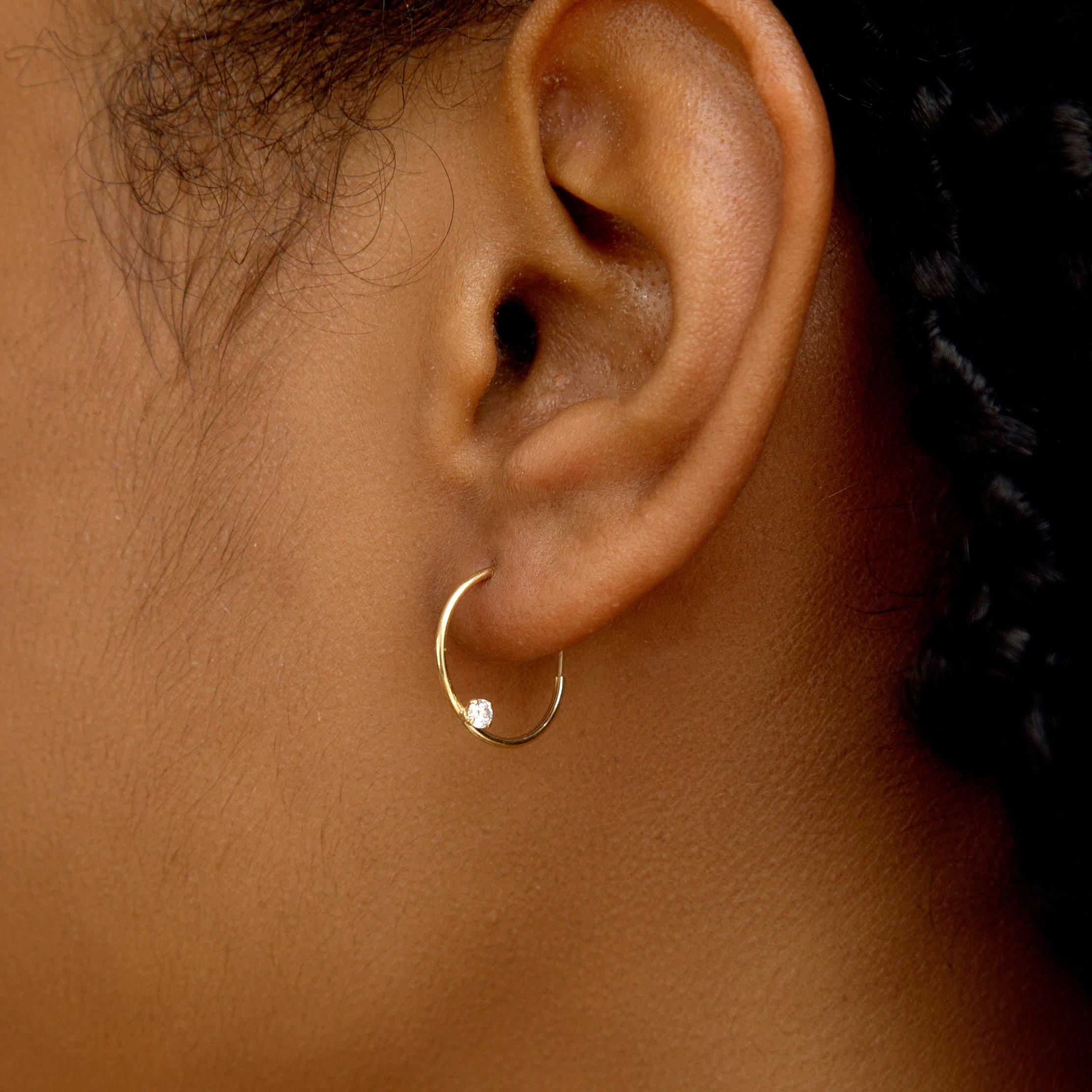 Yellow Gold - Be You - 9ct Yellow Gold CZ Sleeper Earring - 2