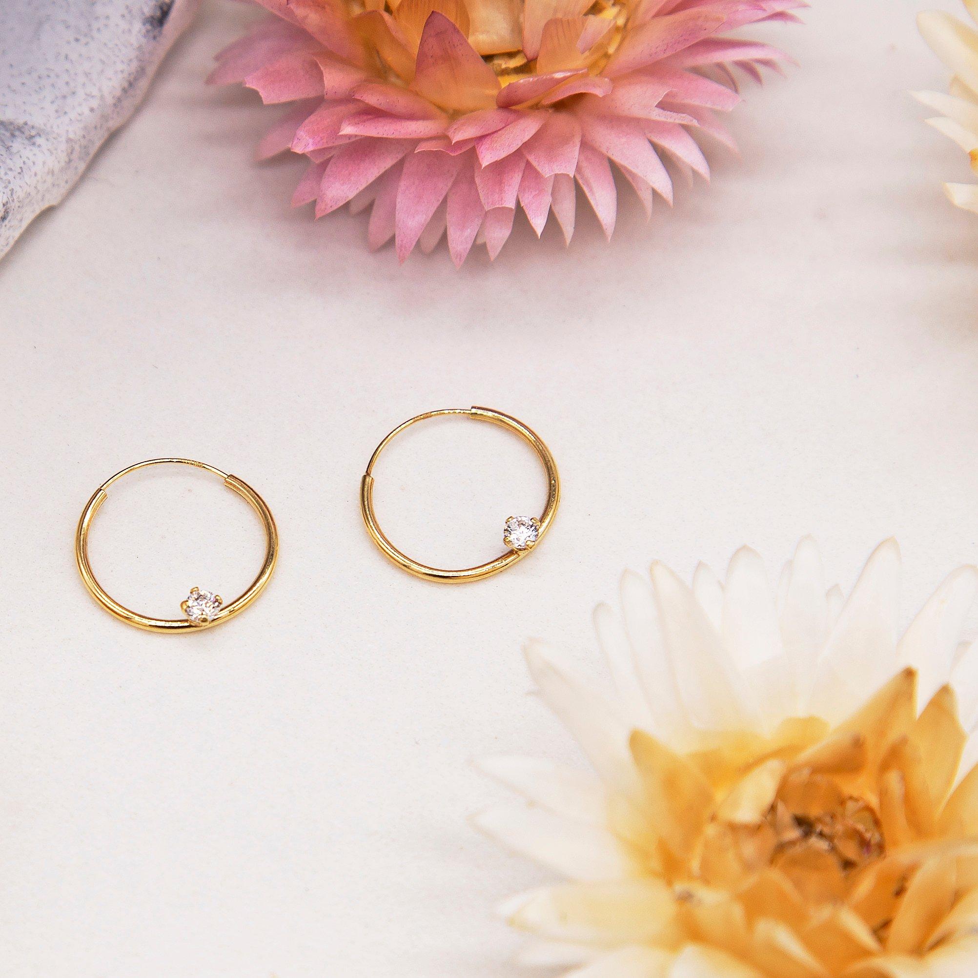 Yellow Gold - Be You - 9ct Yellow Gold CZ Sleeper Earring - 4