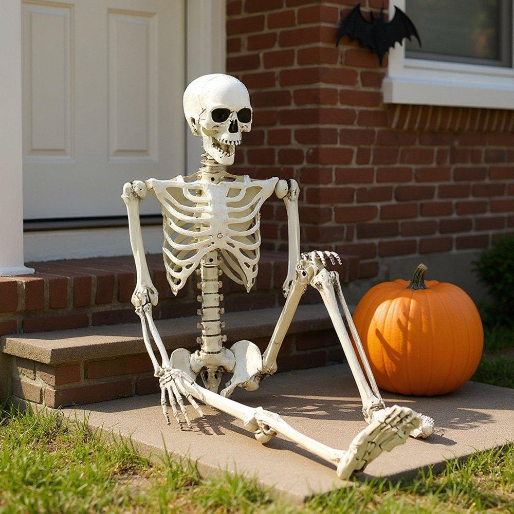 Life Ideas  Realistic Skeleton Prop Decoration Posable Joints - Distressed Whit