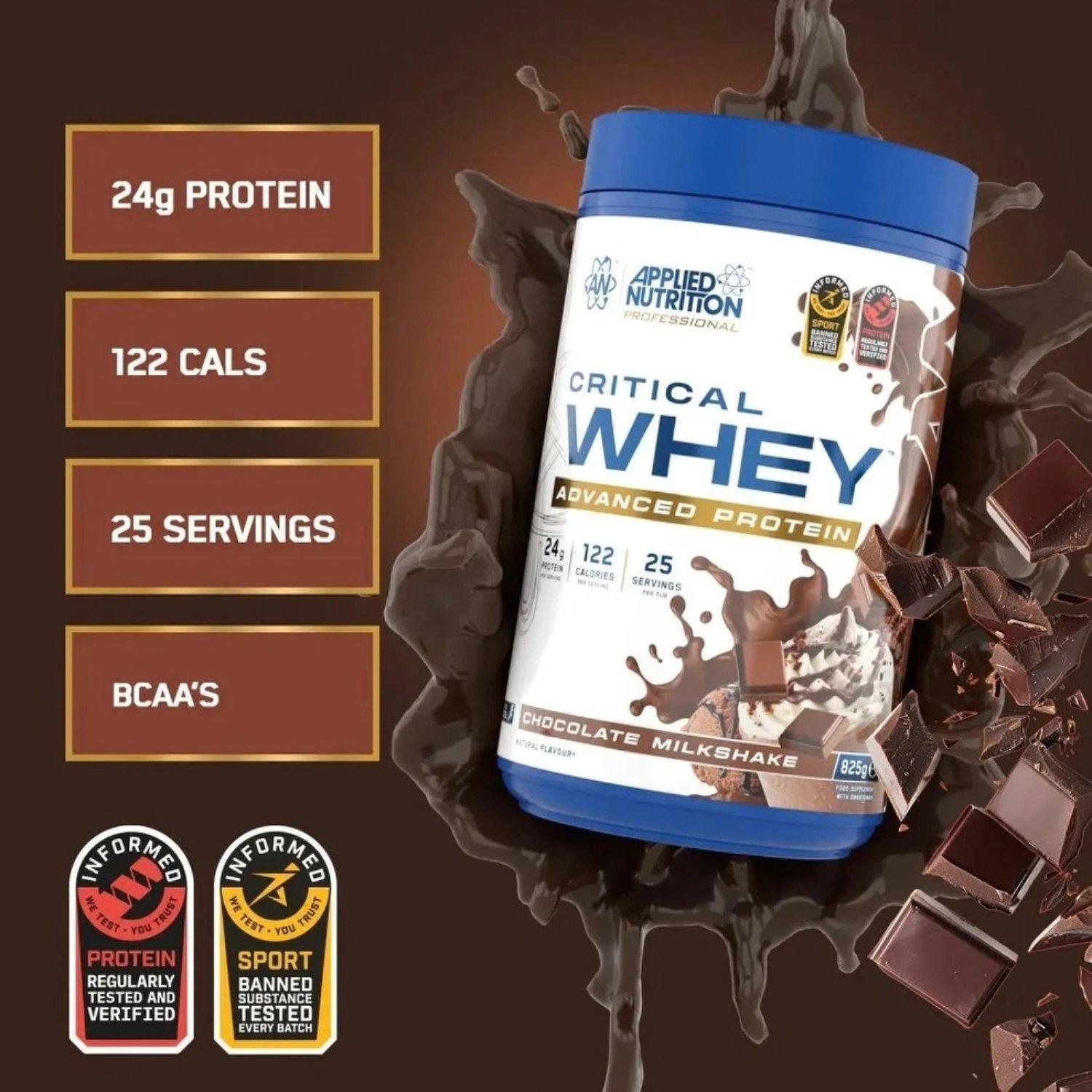 Chocolate Milks - Applied Nutrition - Applied Nutrition: Critical Whey Protein - 825g - 2