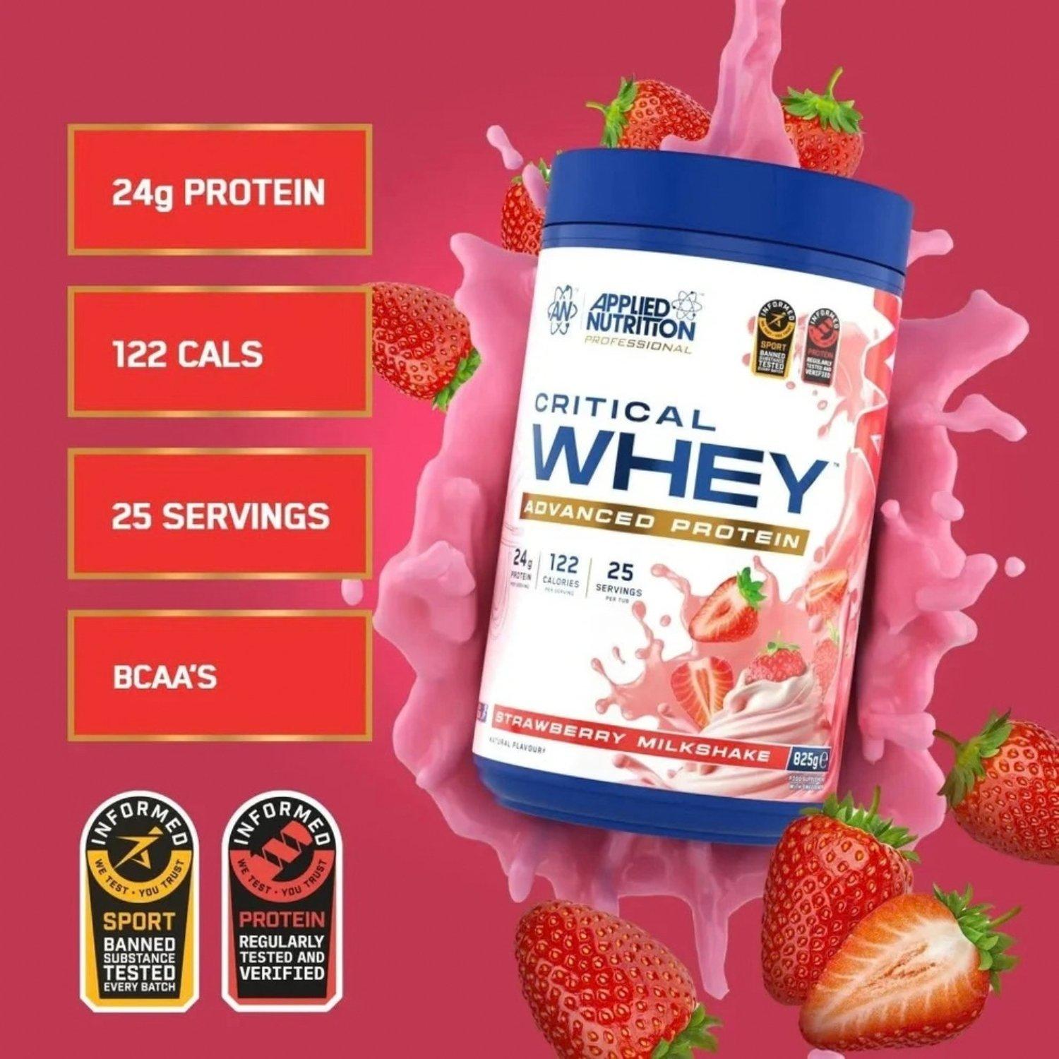 Strawberry Milk - Applied Nutrition - Applied Nutrition: Critical Whey Protein - 825g - 2