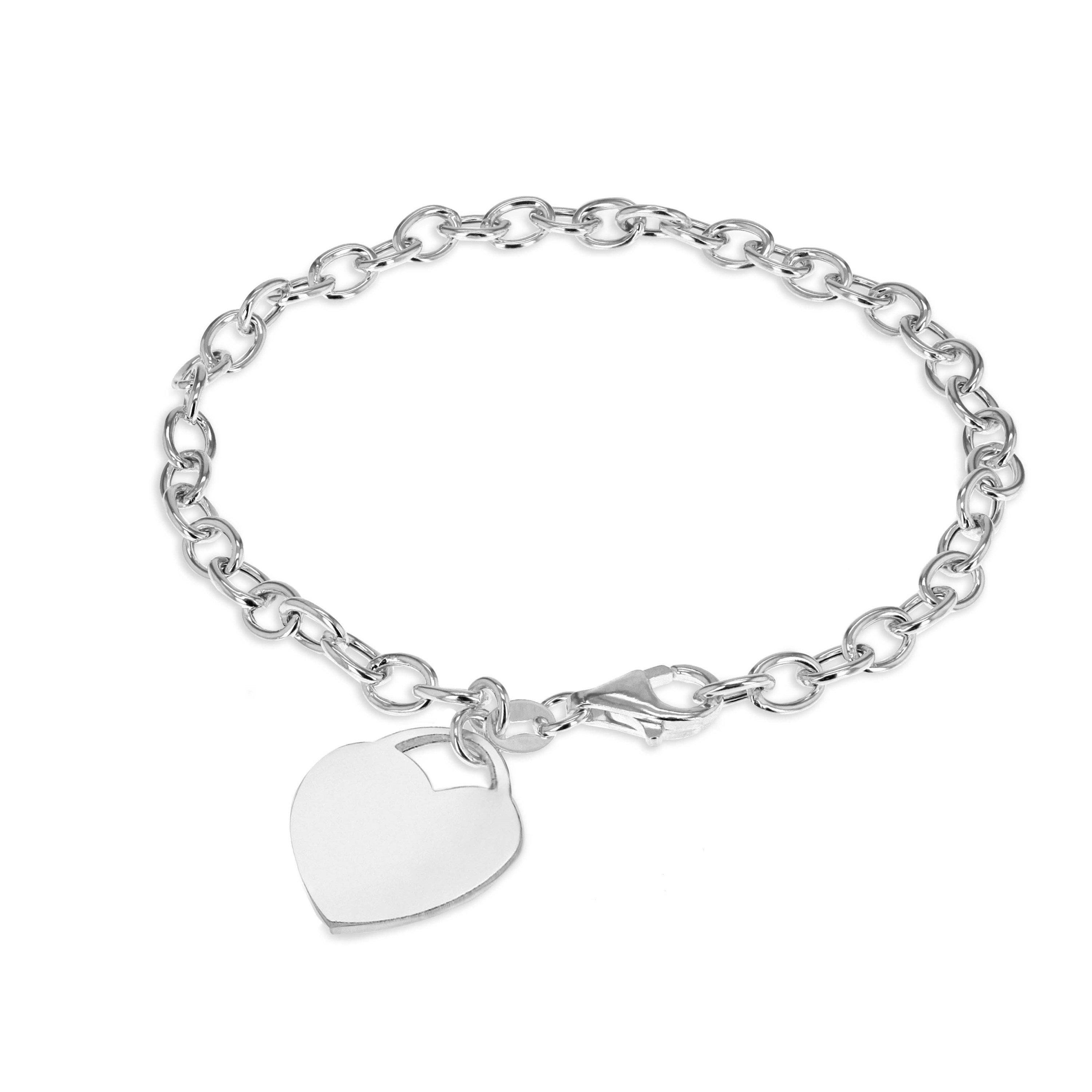 Silver - Be You - Sterling Silver Heart-Charm Belcher Bracelet - 1