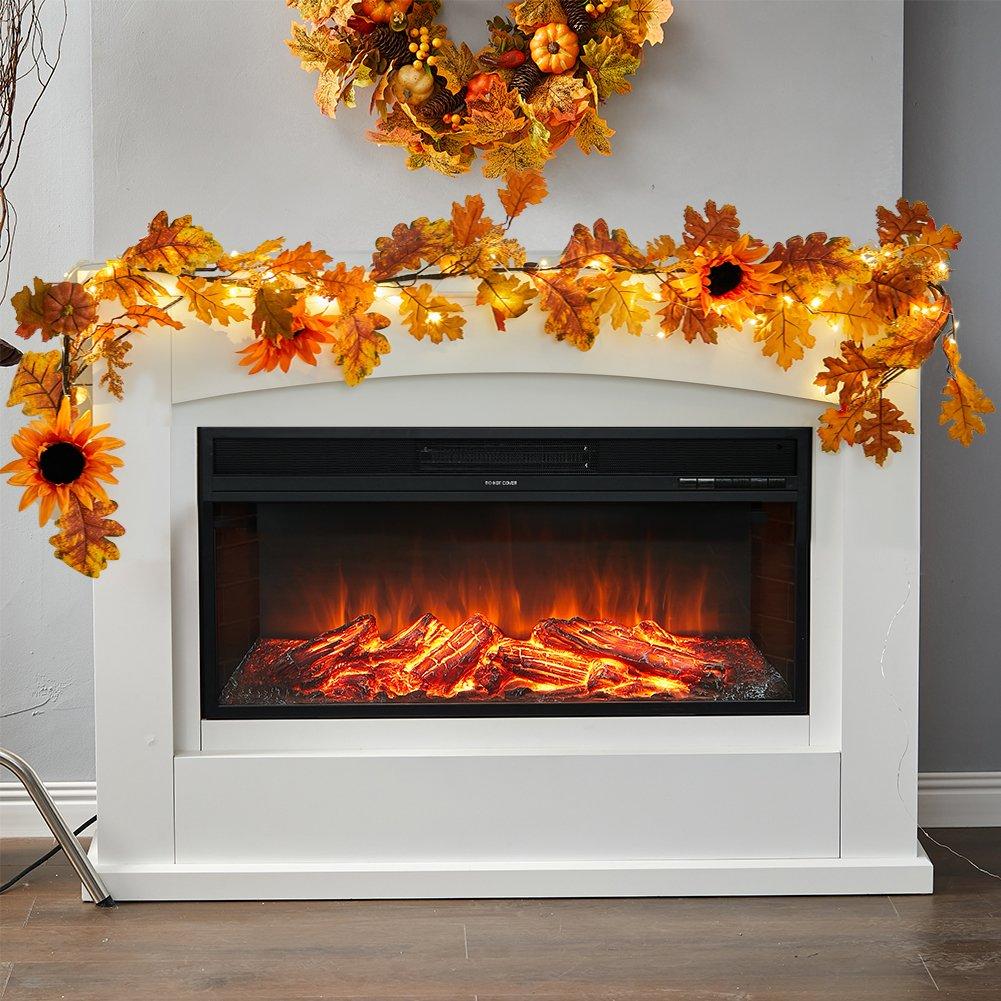 Orange - LIFE IDEAS - Sunflower Autumn Garland with Lights - 2