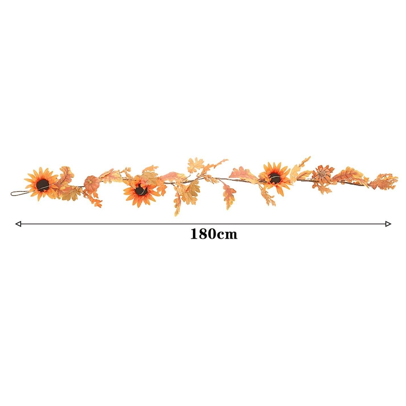 Orange - LIFE IDEAS - Sunflower Autumn Garland with Lights - 13