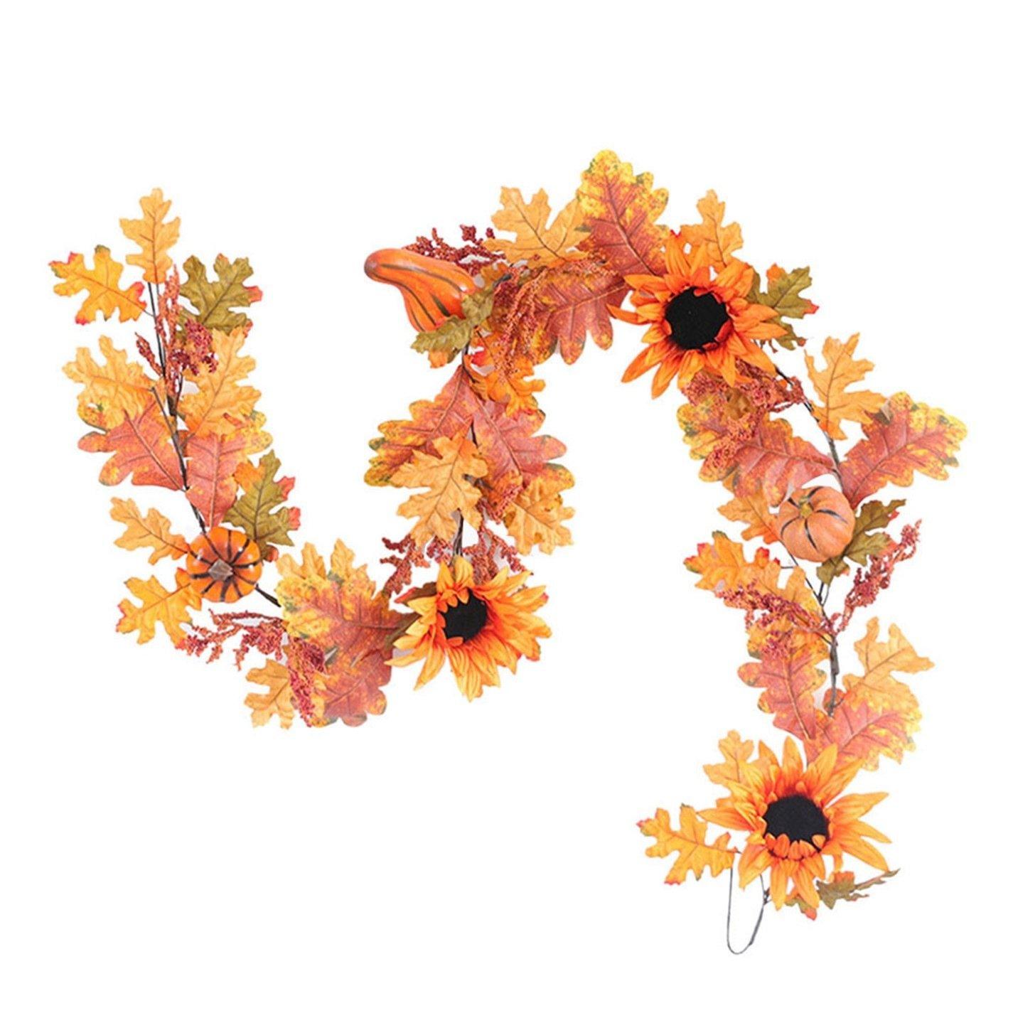 Orange - LIFE IDEAS - Sunflower Autumn Garland with Lights - 4