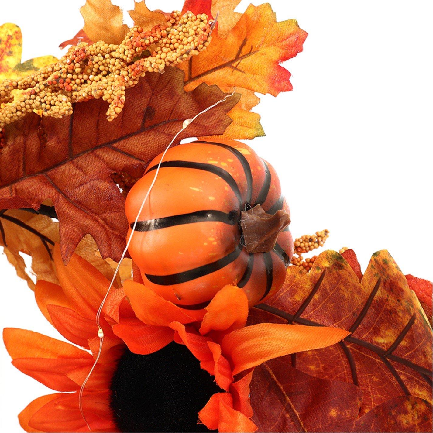 Orange - LIFE IDEAS - Sunflower Autumn Garland with Lights - 7