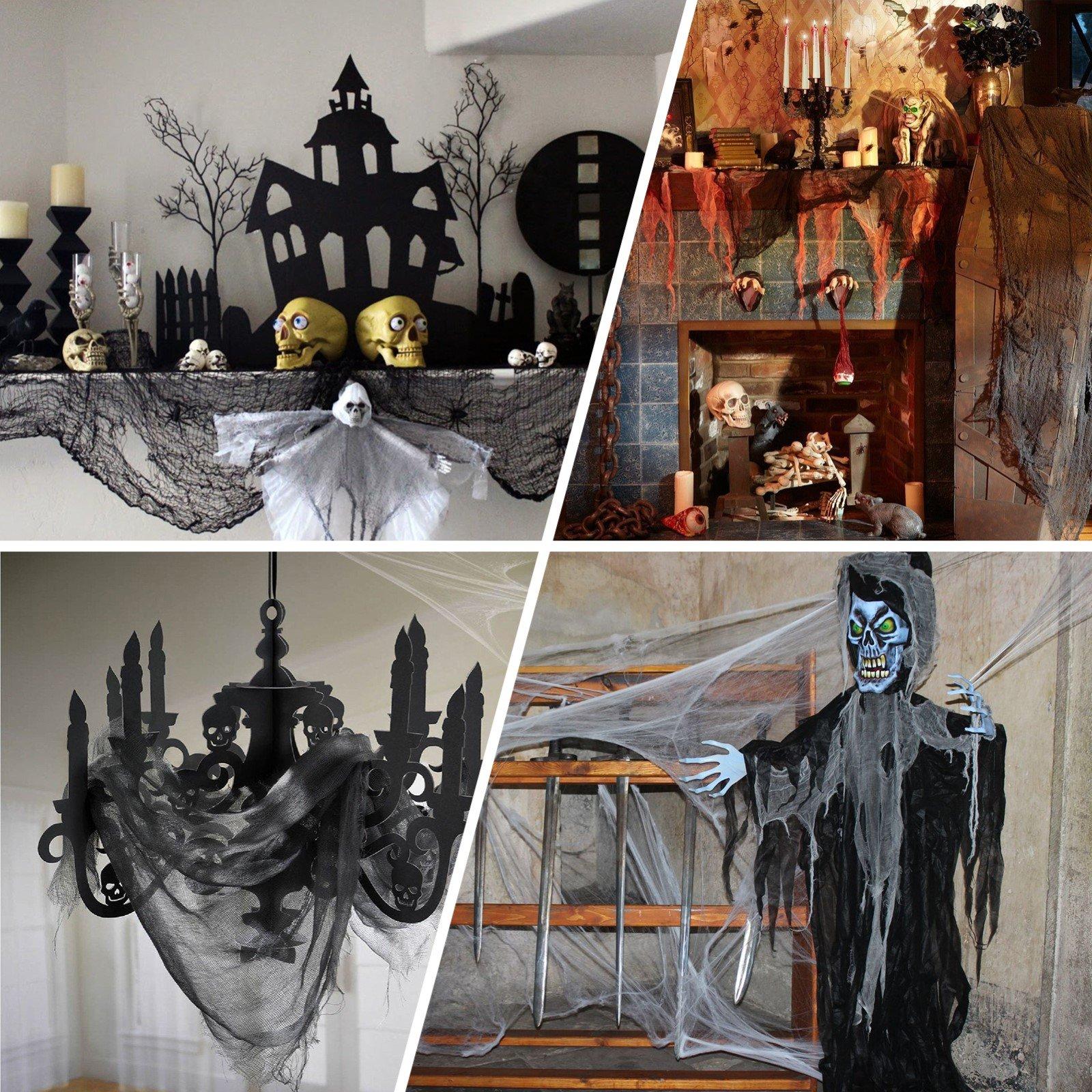 Black - LIFE IDEAS - 2Pcs Black Creepy Halloween Gauze Decorations - 2