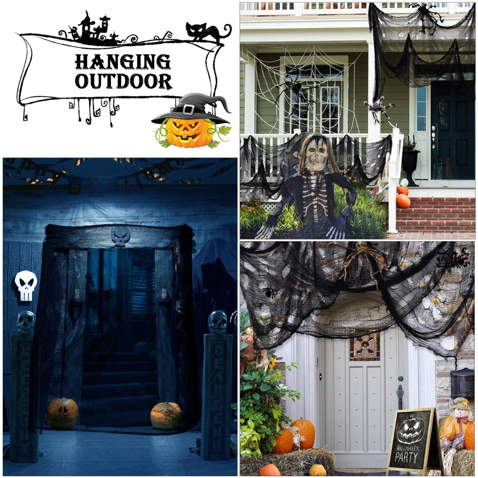 Black - LIFE IDEAS - 2Pcs Black Creepy Halloween Gauze Decorations - 3