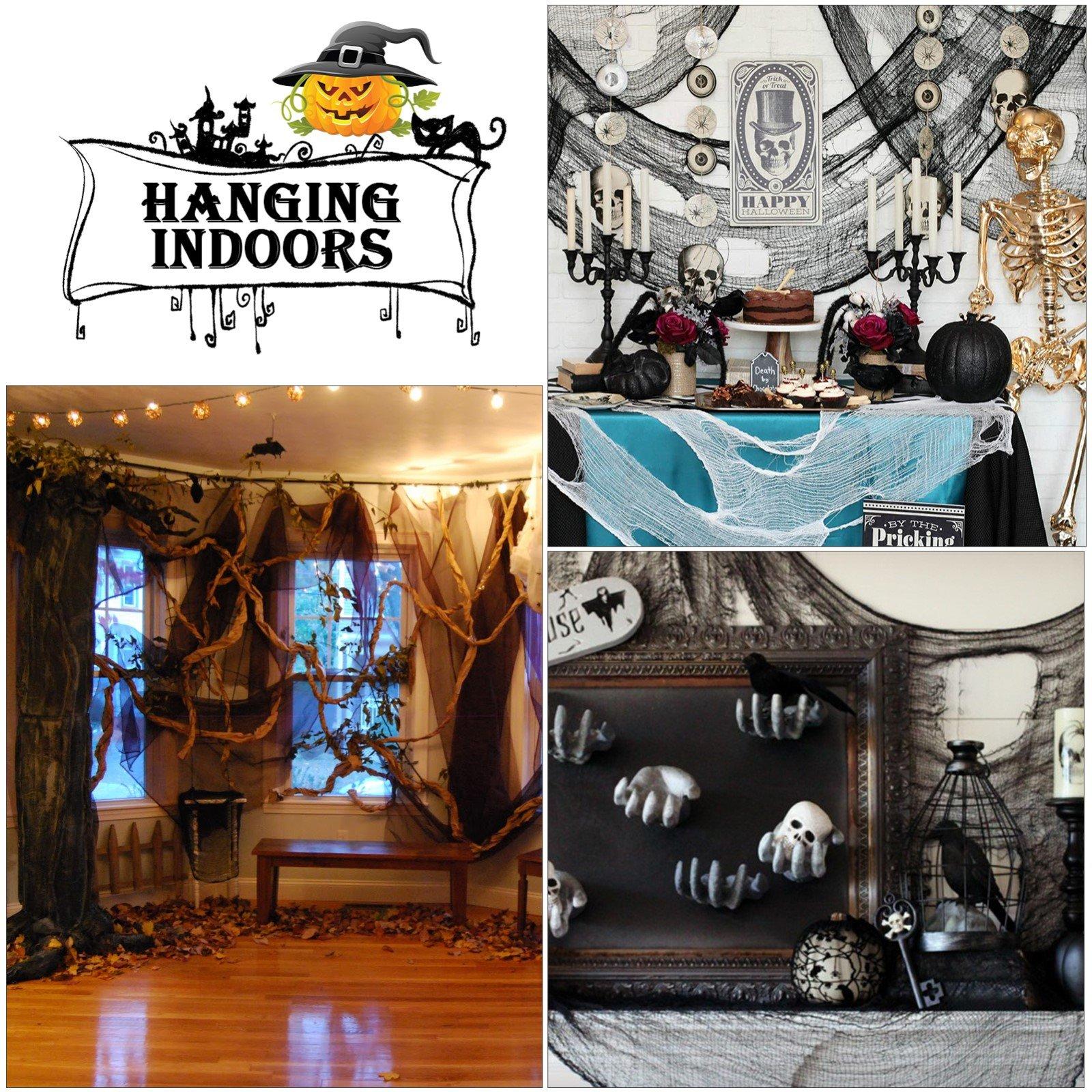 Black - LIFE IDEAS - 2Pcs Black Creepy Halloween Gauze Decorations - 4
