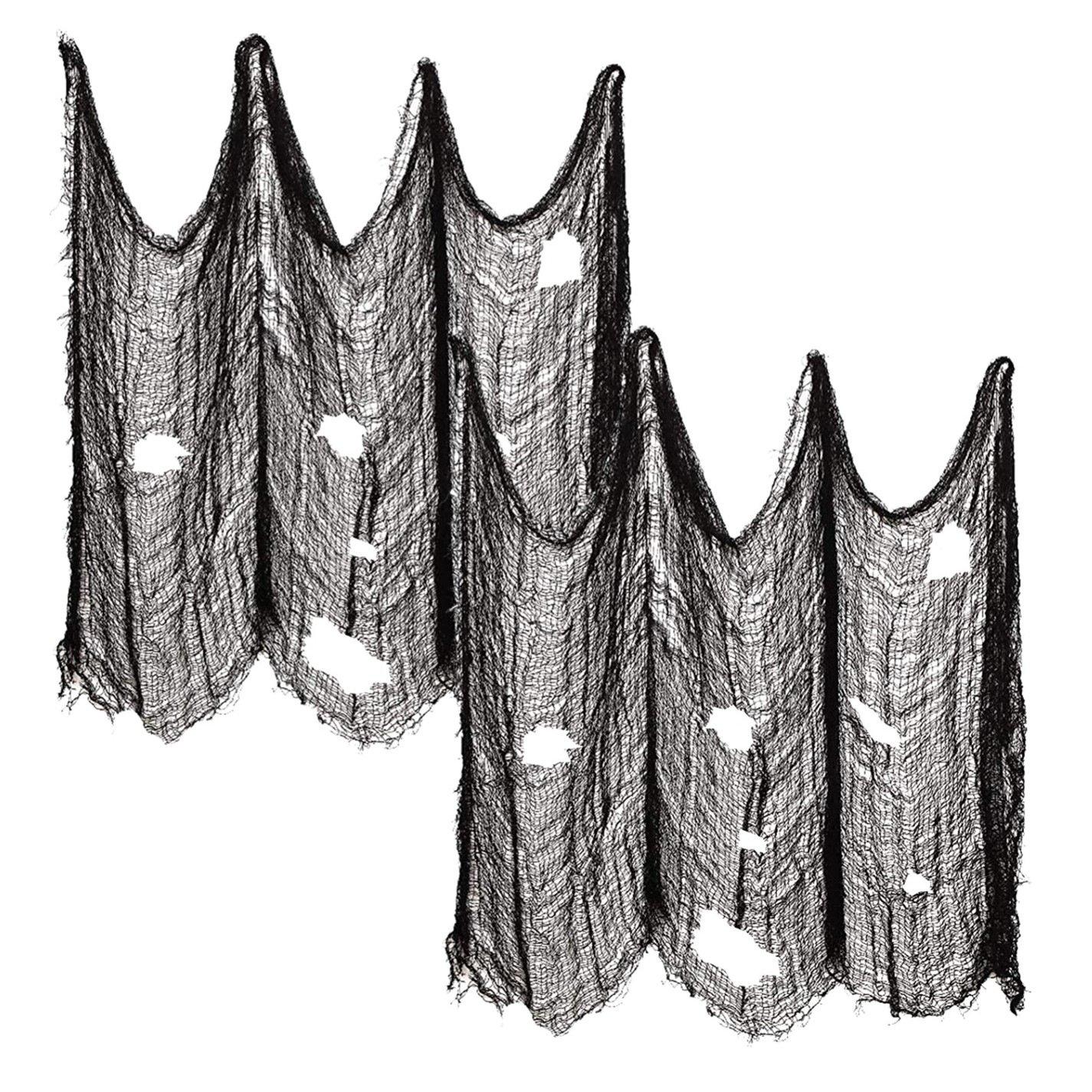 Black - LIFE IDEAS - 2Pcs Black Creepy Halloween Gauze Decorations - 5