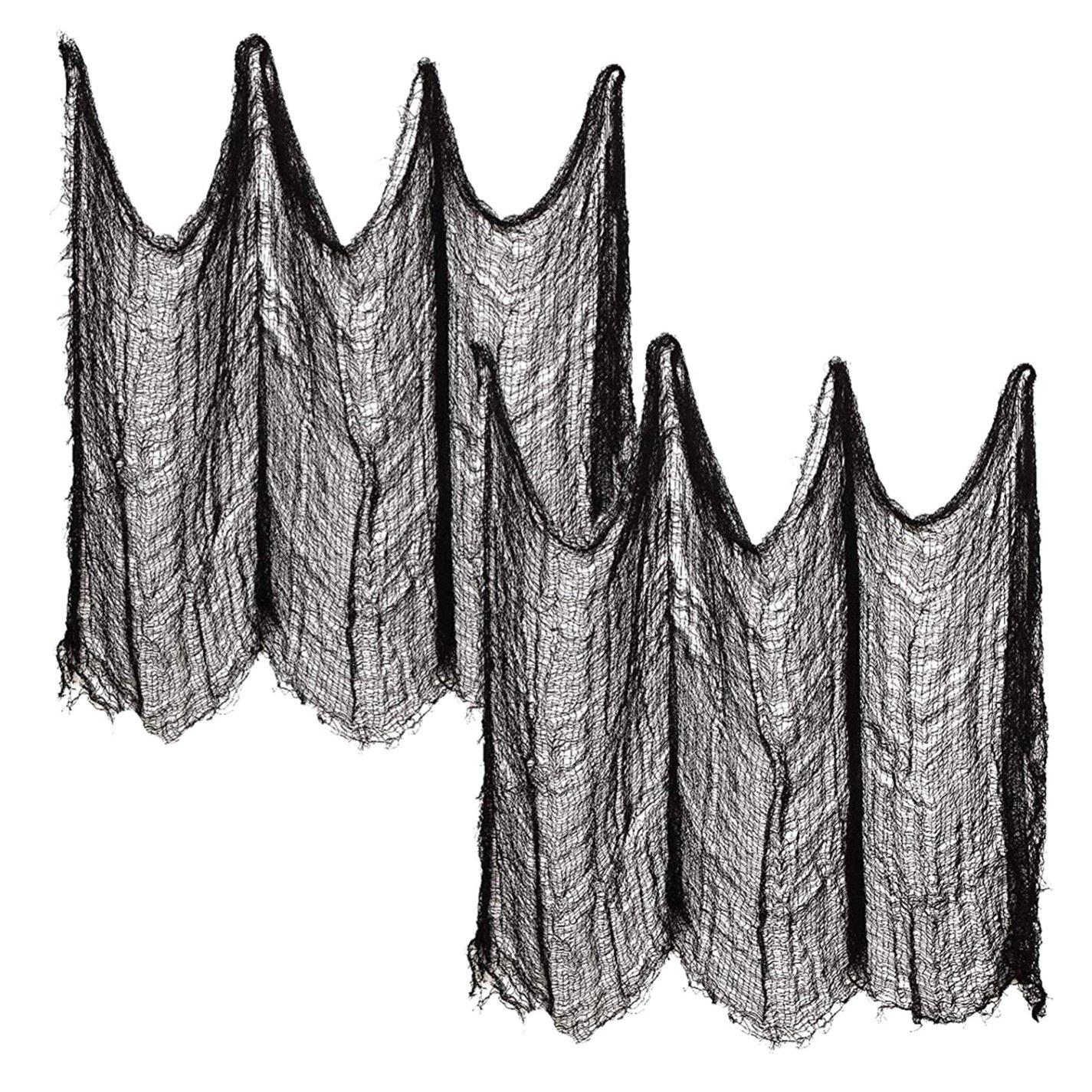 Black - LIFE IDEAS - 2Pcs Black Creepy Halloween Gauze Decorations - 6