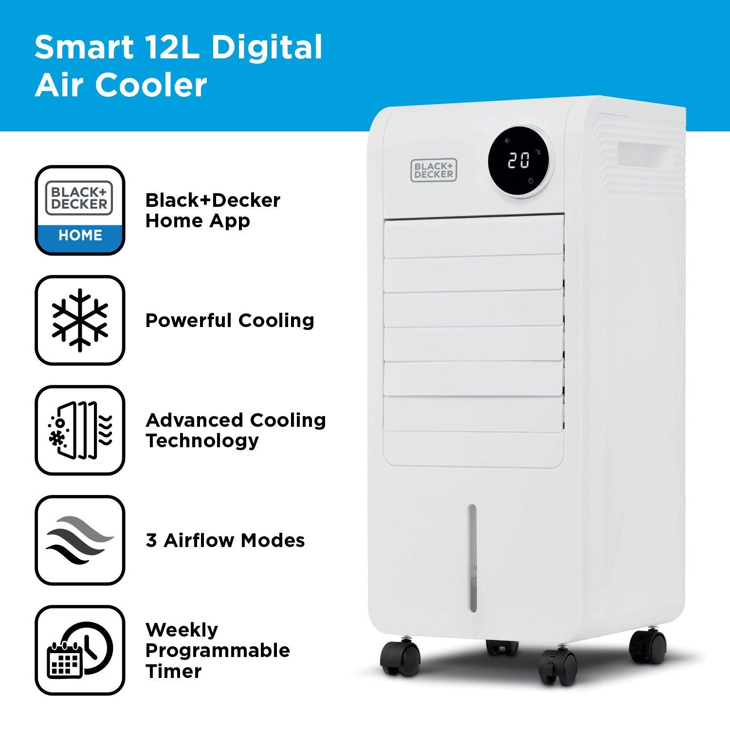 White - Black and Decker - Black+Decker Smart 12L Digital Air Cooler - 2