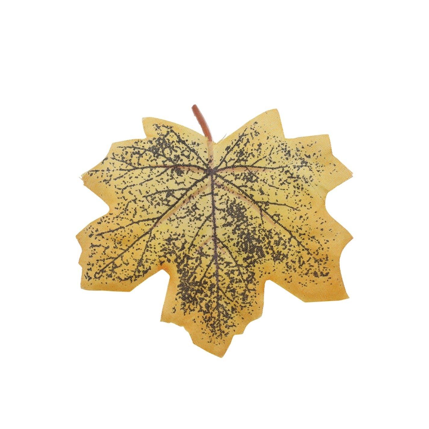Yellow - LIFE IDEAS - Halloween Maple Leaves Pumpkins Ornament Set - 9