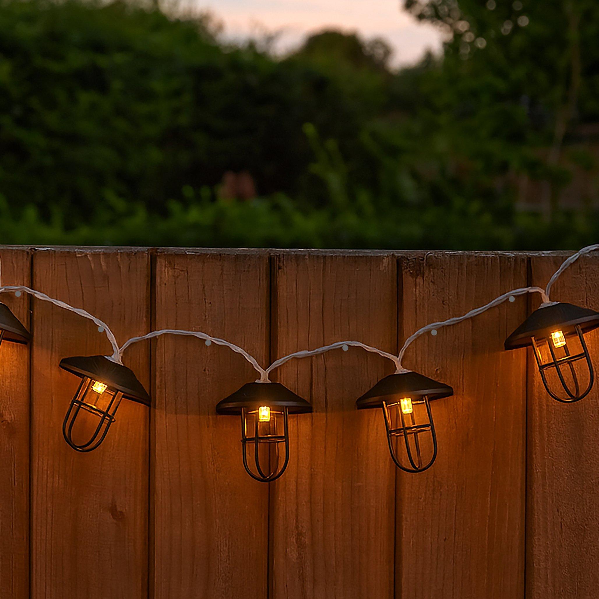 Lighting Collection  Lantern Shade Battery String Lights - Black And Clear