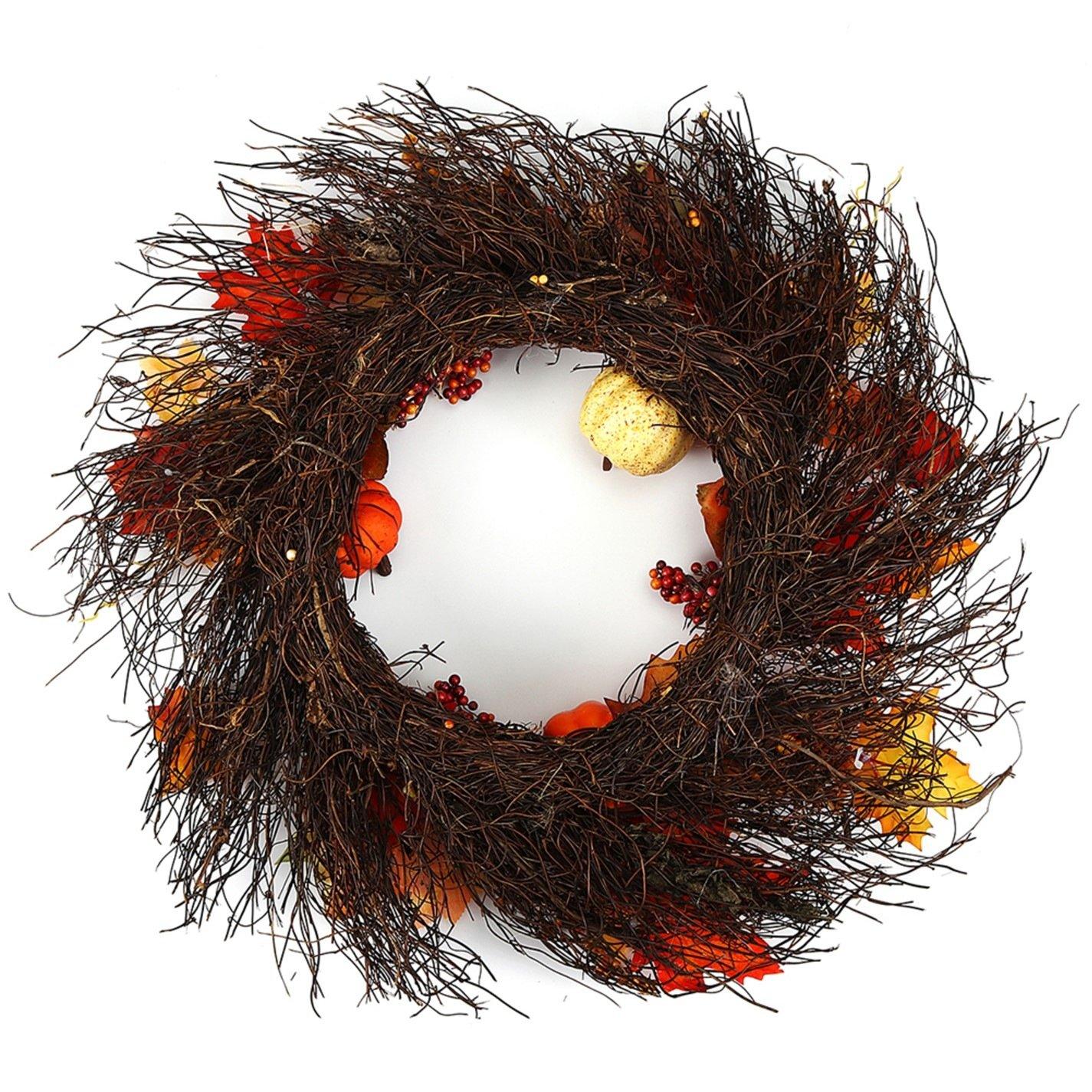 Orange - LIFE IDEAS - LED Fall Wreath with Artificial Maple Leaves - 5