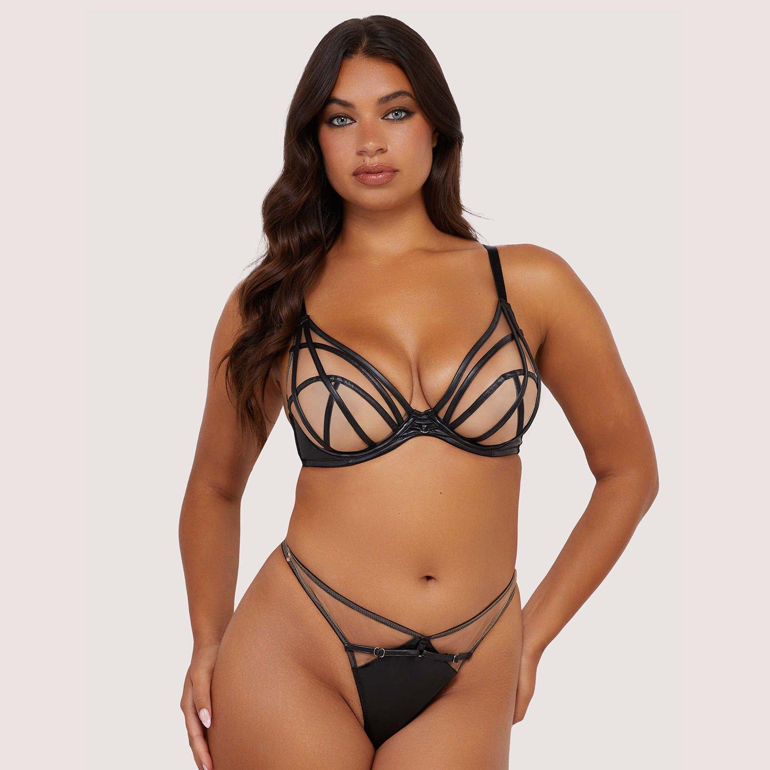 Black - Playful Promises - Ramona Black Leatherette Thong - 3