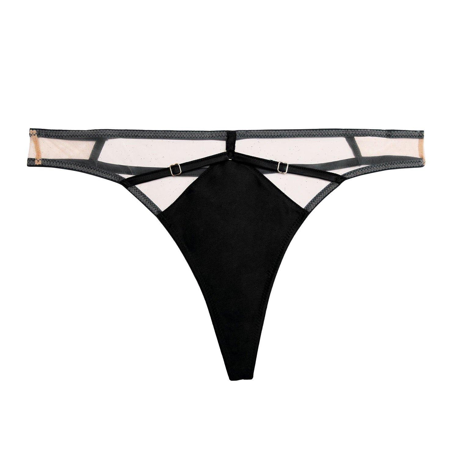 Black - Playful Promises - Ramona Black Leatherette Thong - 4