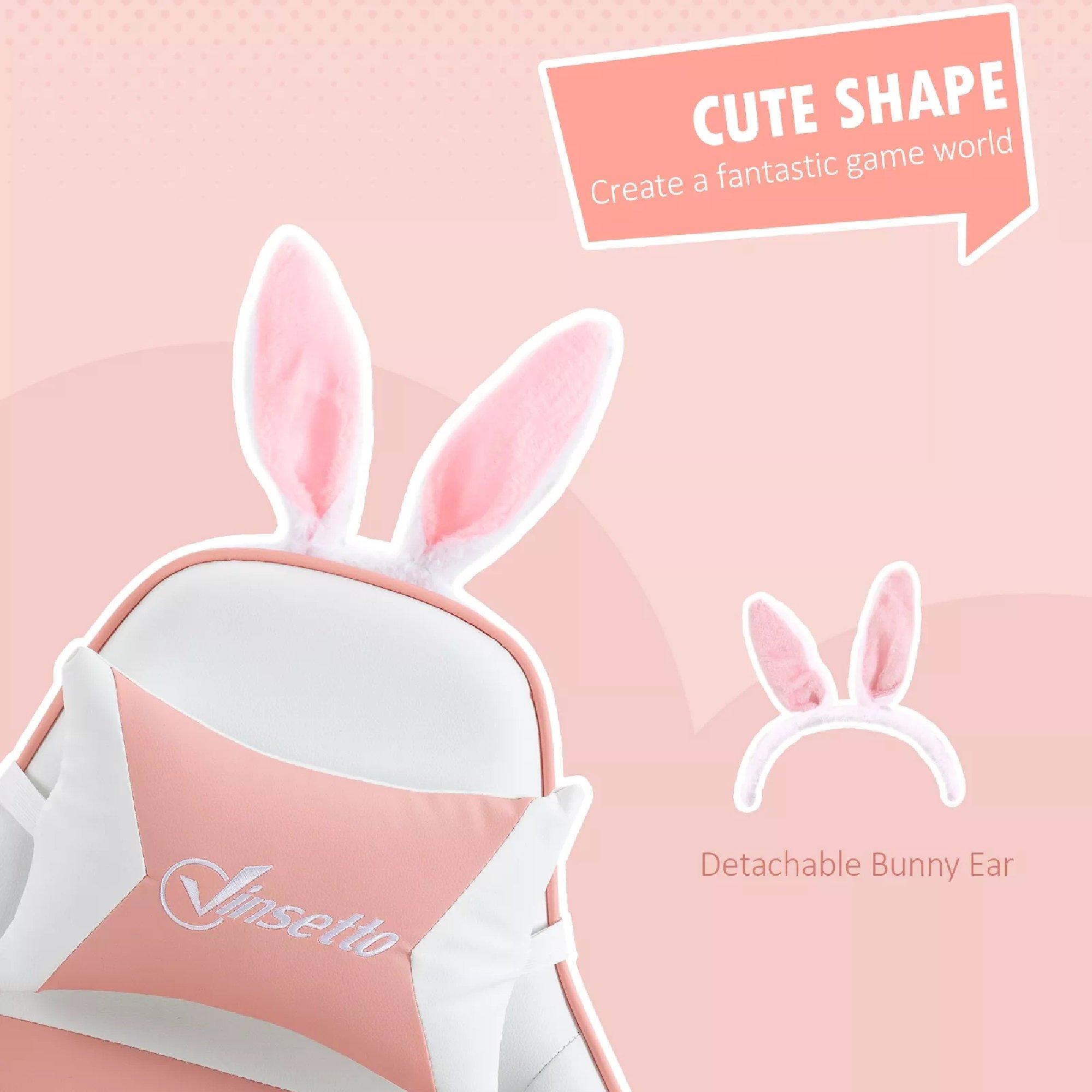 Pink - HOMCOM Gaming - Vinsetto -  Reclining Gaming Chair  - PU Leather - 6