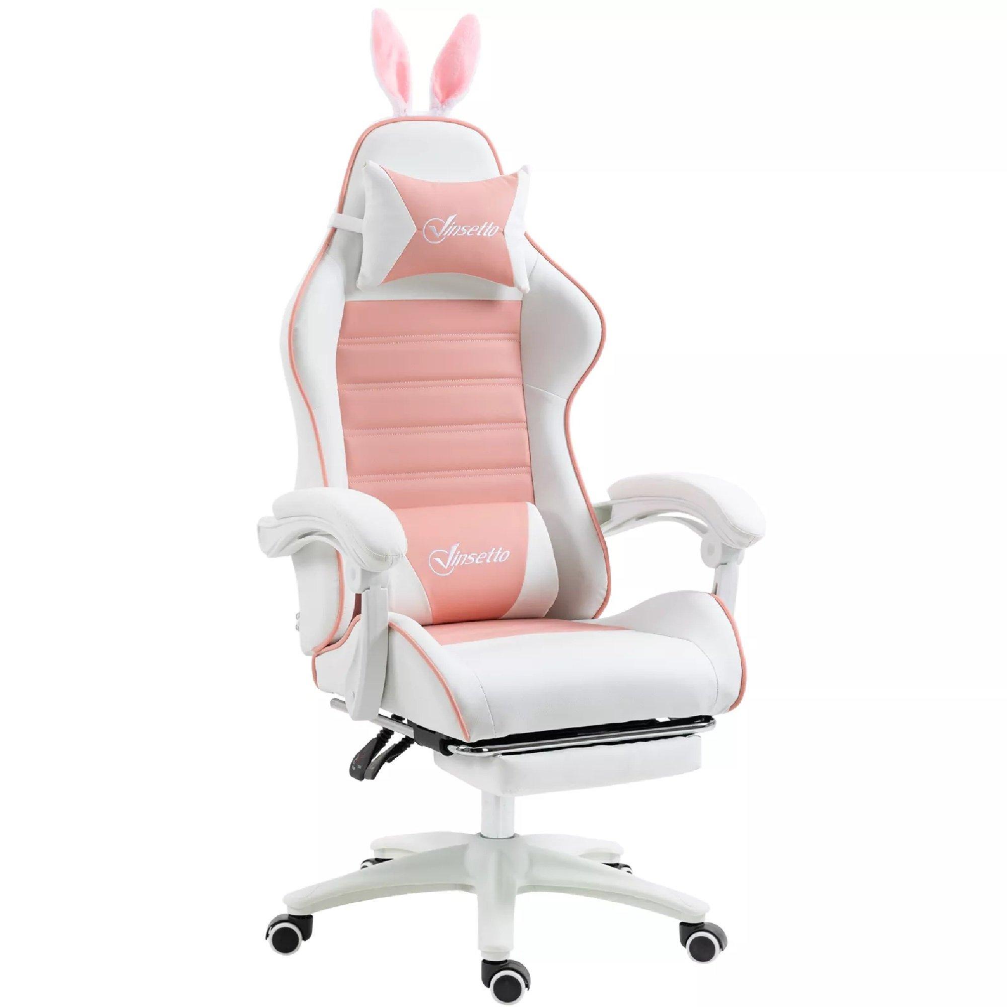 Pink - HOMCOM Gaming - Vinsetto -  Reclining Gaming Chair  - PU Leather - 9