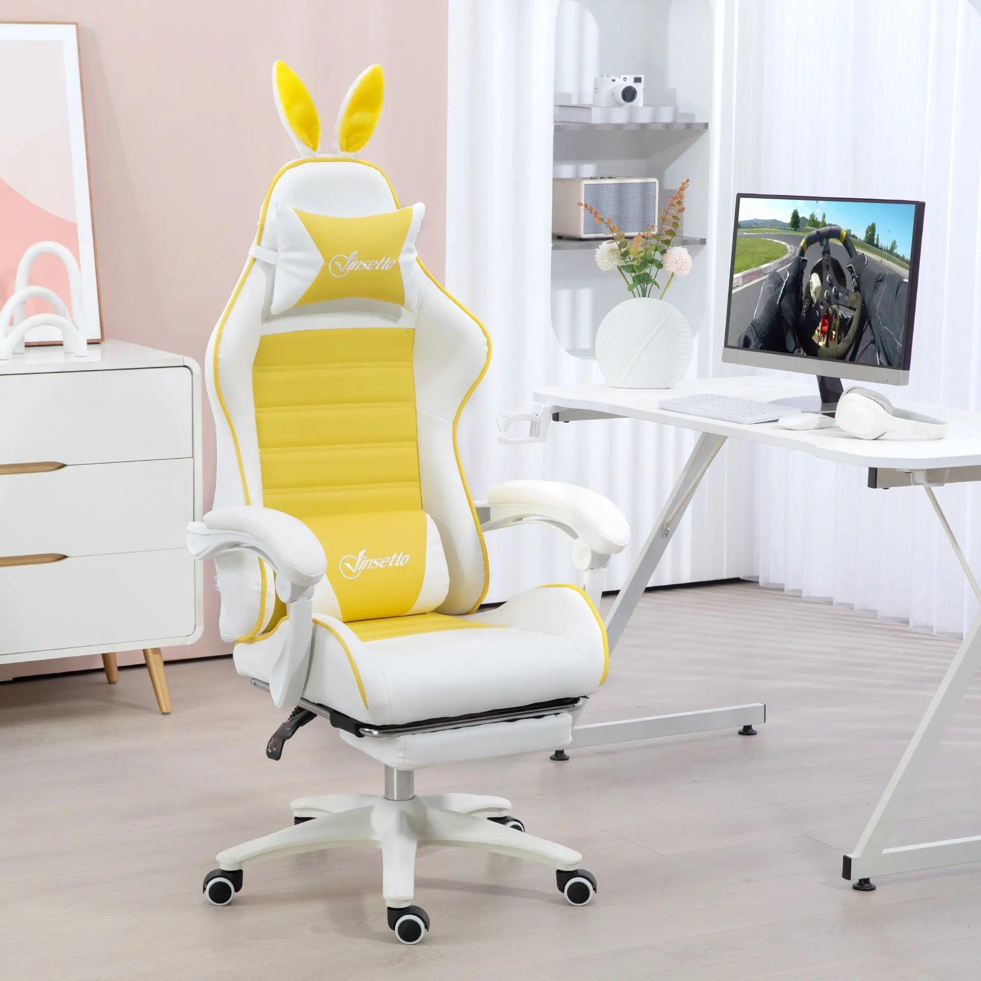 Yellow - HOMCOM Gaming - Vinsetto -  Reclining Gaming Chair  - PU Leather - 2