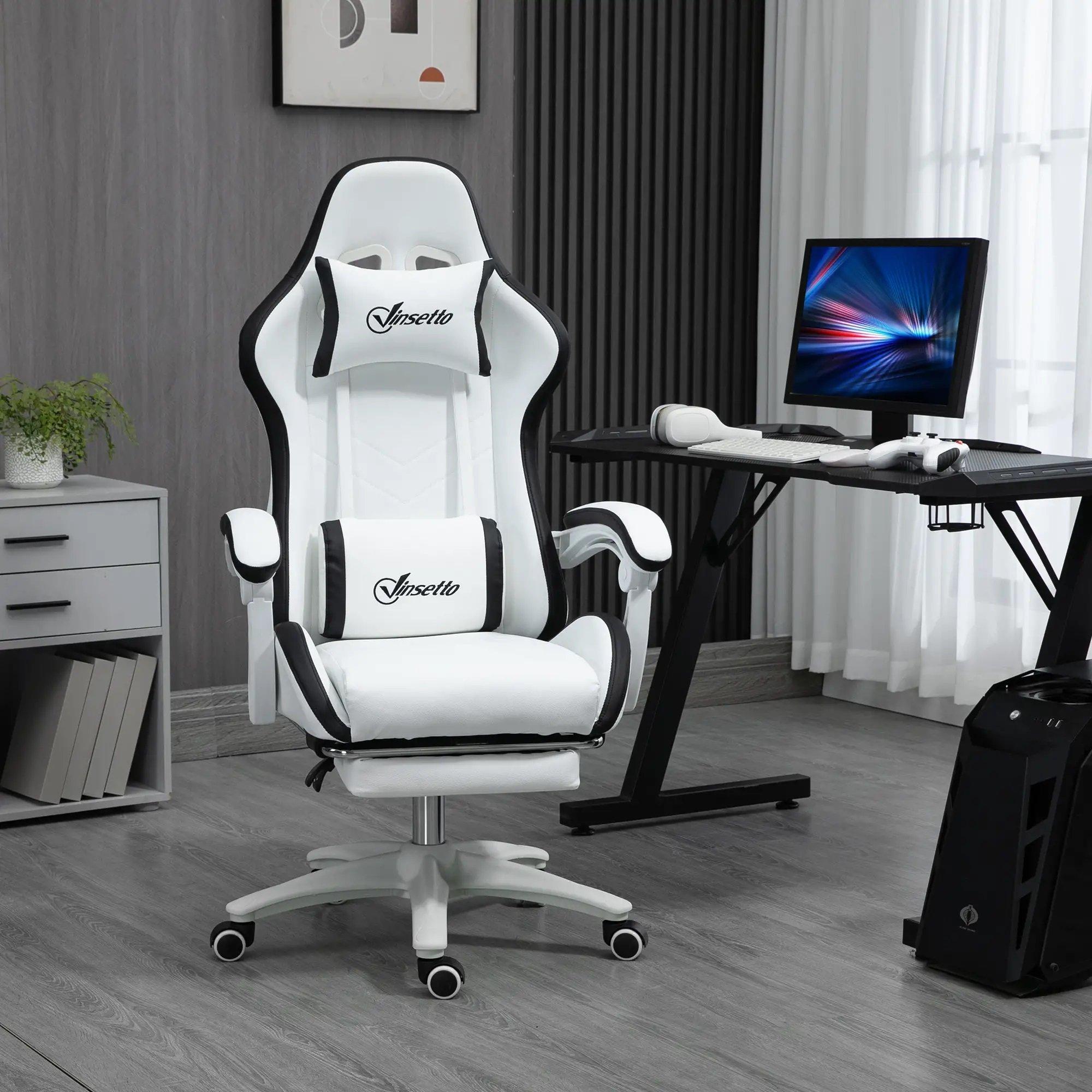 Black - HOMCOM Gaming - Vinsetto Computer Gaming Chair - PU Leather - 2
